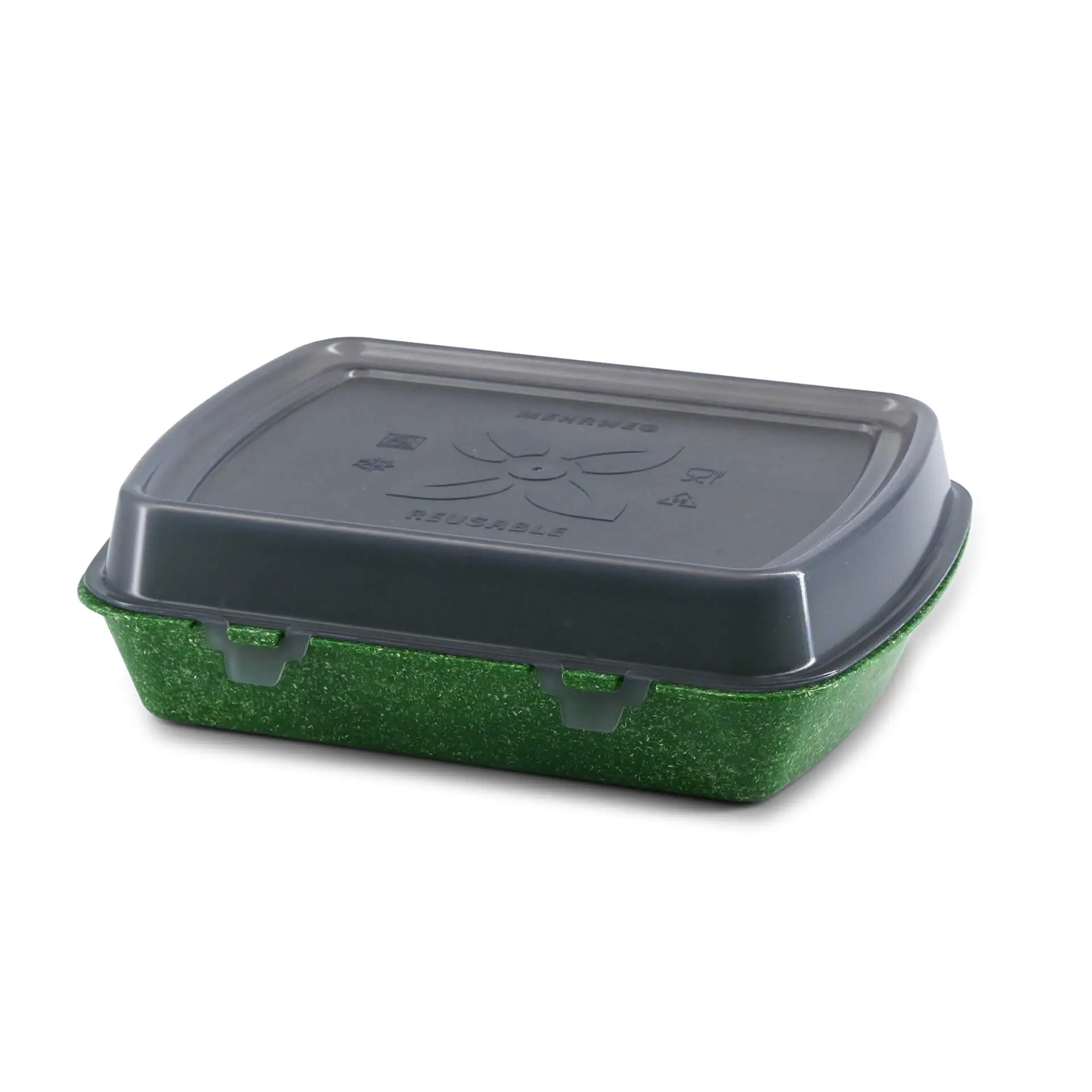 | 2 FOR 1 | Reusable menu-containers merways-Box 24,5 x 20 x 4,5 cm, HP4, spinach / dark green