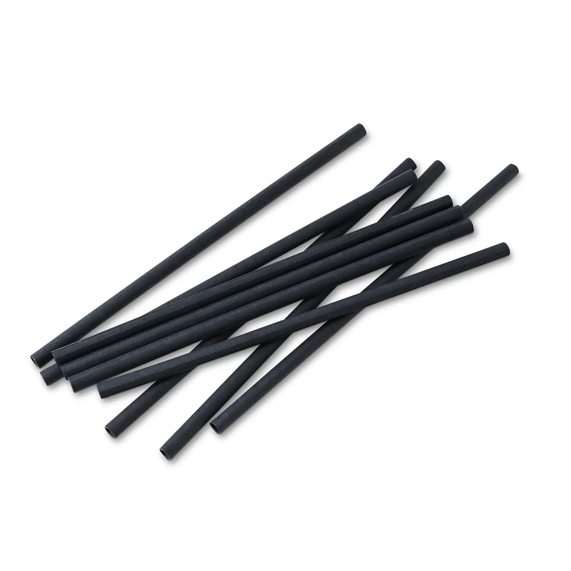 Jumbo drinking straw 23 cm, Ø 0,8 cm, black, vertically rolled