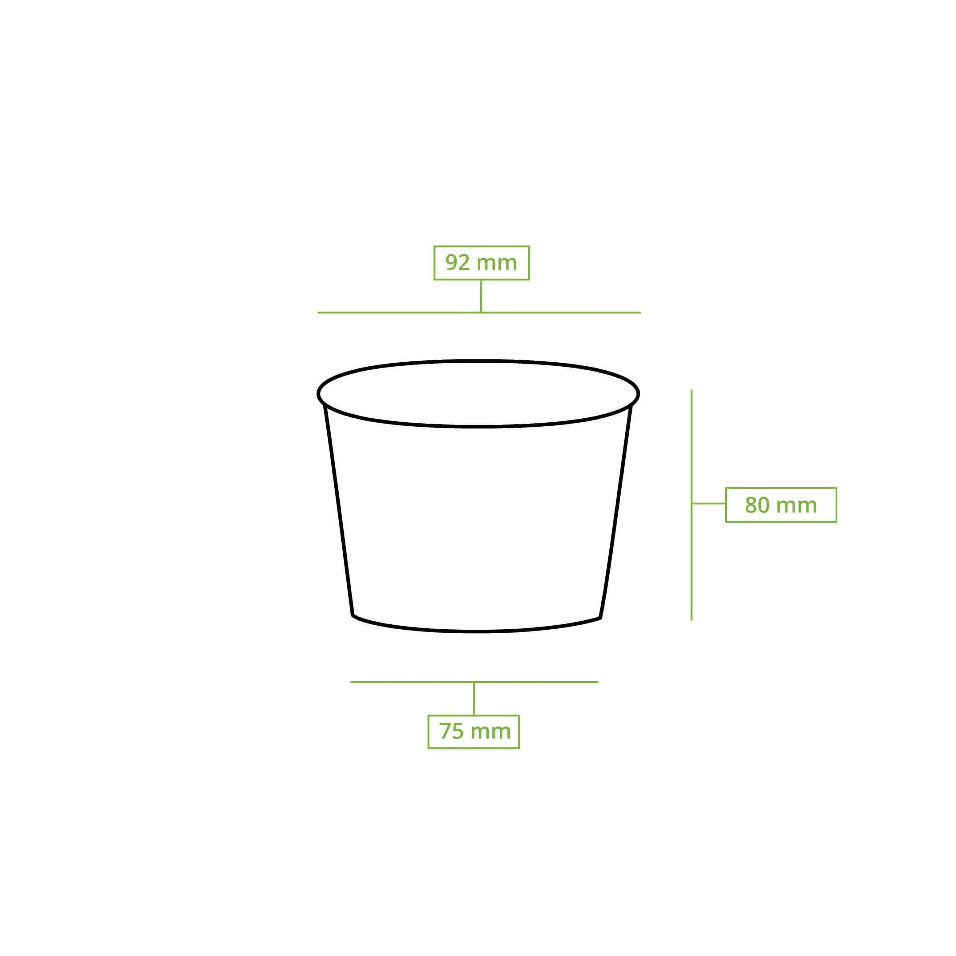 10 oz, max. 12 oz Paper Ice Cream Tubs L, Ø 92 mm, white