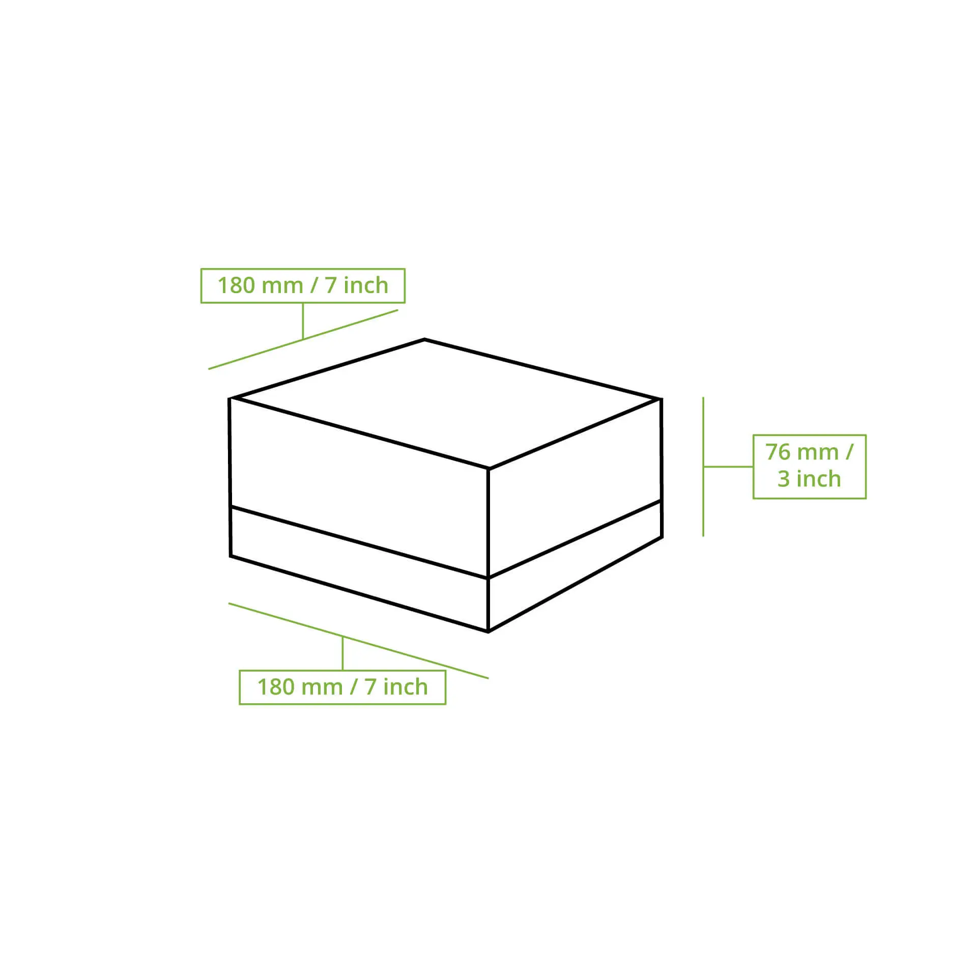 Pastry-boxes 18 x 18 x 7,5 cm, cellulose-window, white