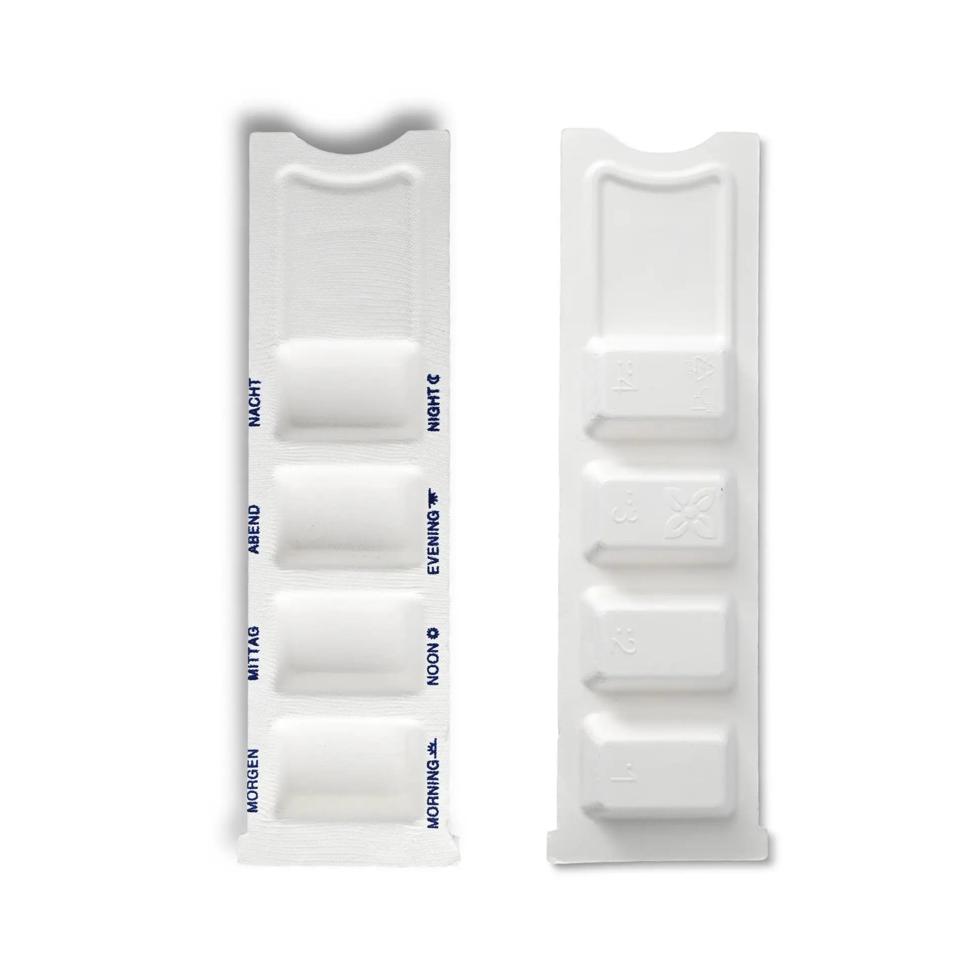 Plant fibre medication dispenser 6 x 22 x 1 cm, 4 chambers, rPET sliding lid dhy05070-medikamenten-dispenser-aus-pflanzenfasern-6-x-22-x-1-cm-4-kammern-rpet-schiebedeckel-3