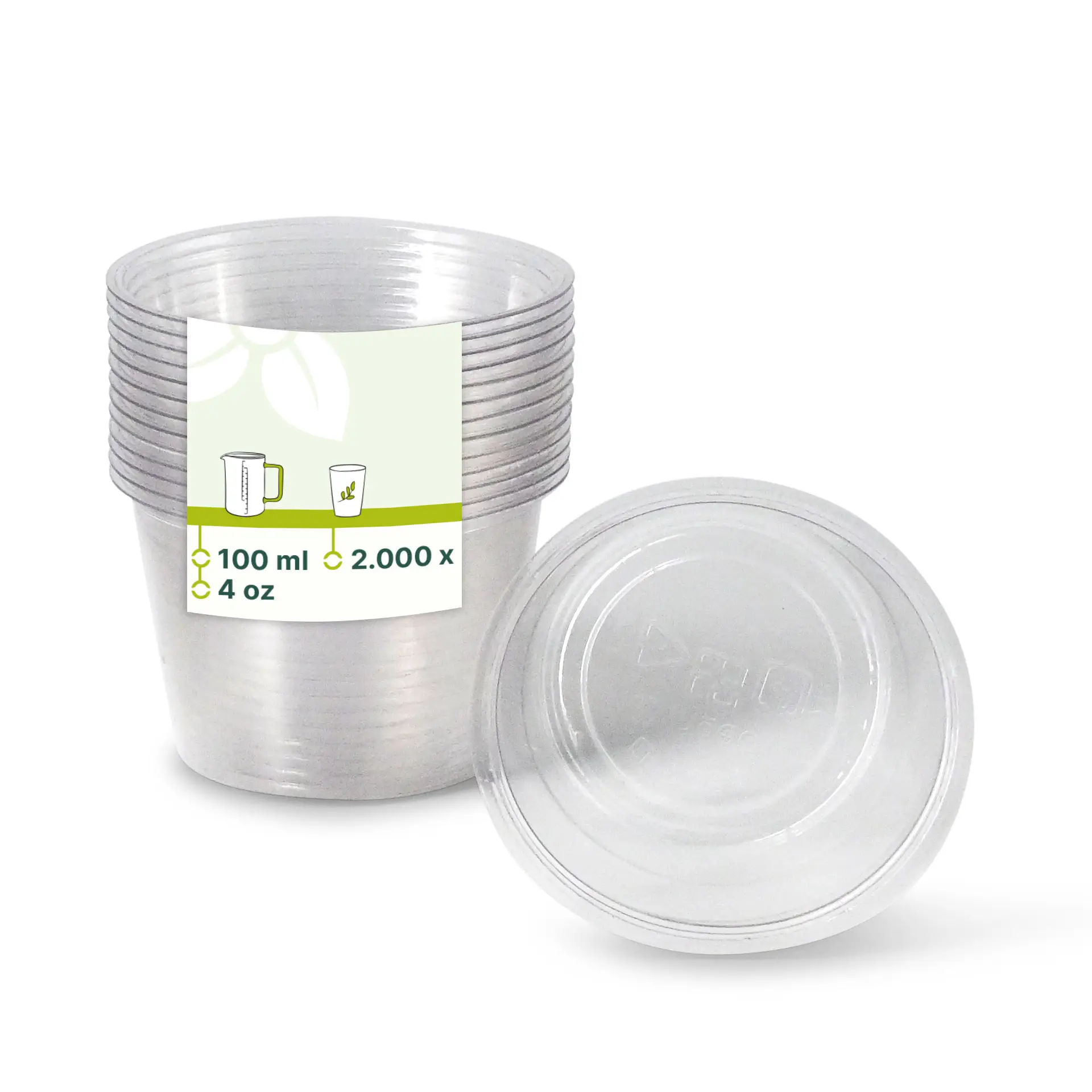 100 ml / 3.5 oz PLA portion cups, Ø 70 mm, clear, round