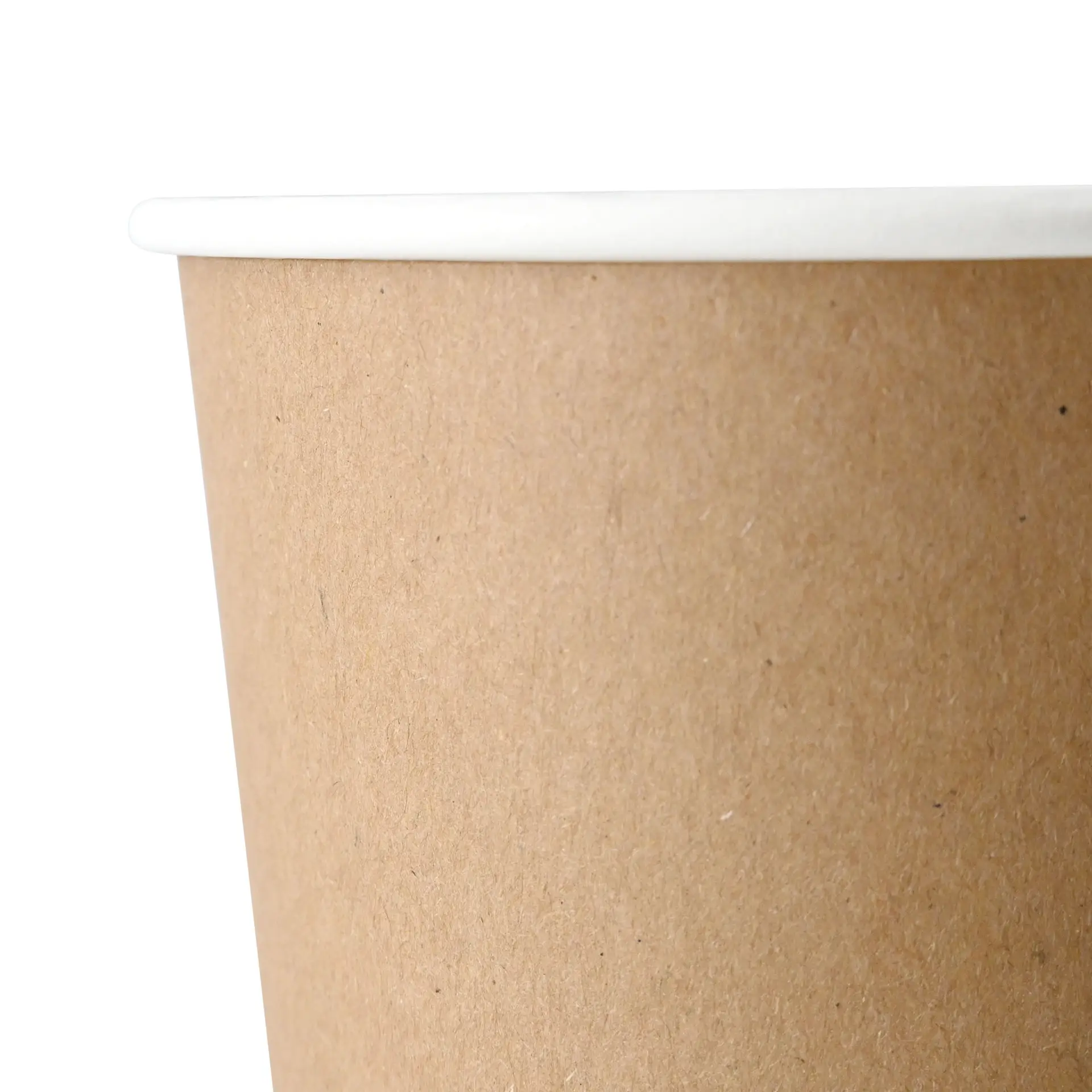 One brown double-wall coffee cup with a white rim and inner PLA coating, suitable for hot and cold drinks.