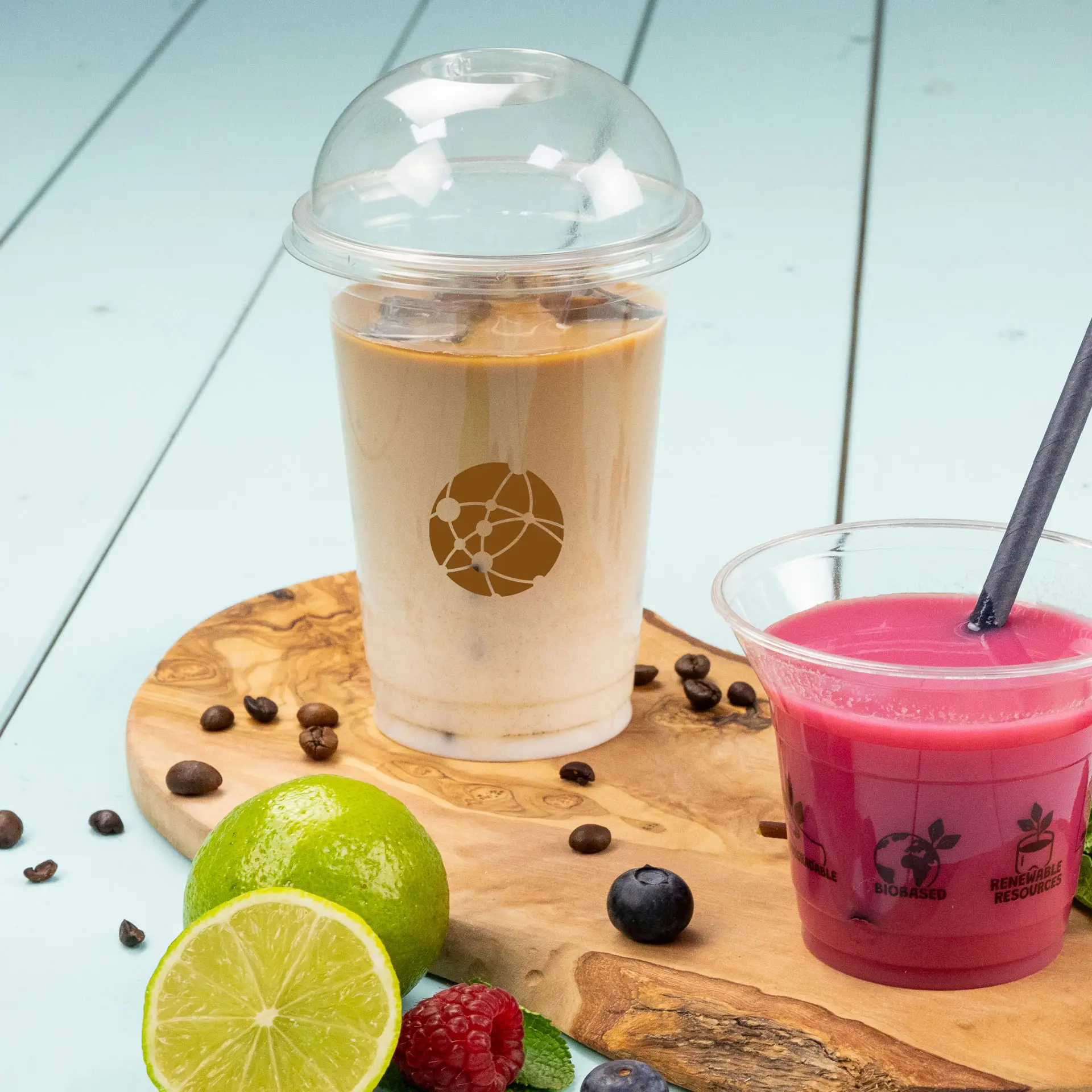 20 oz PLA custom printed cups, clear