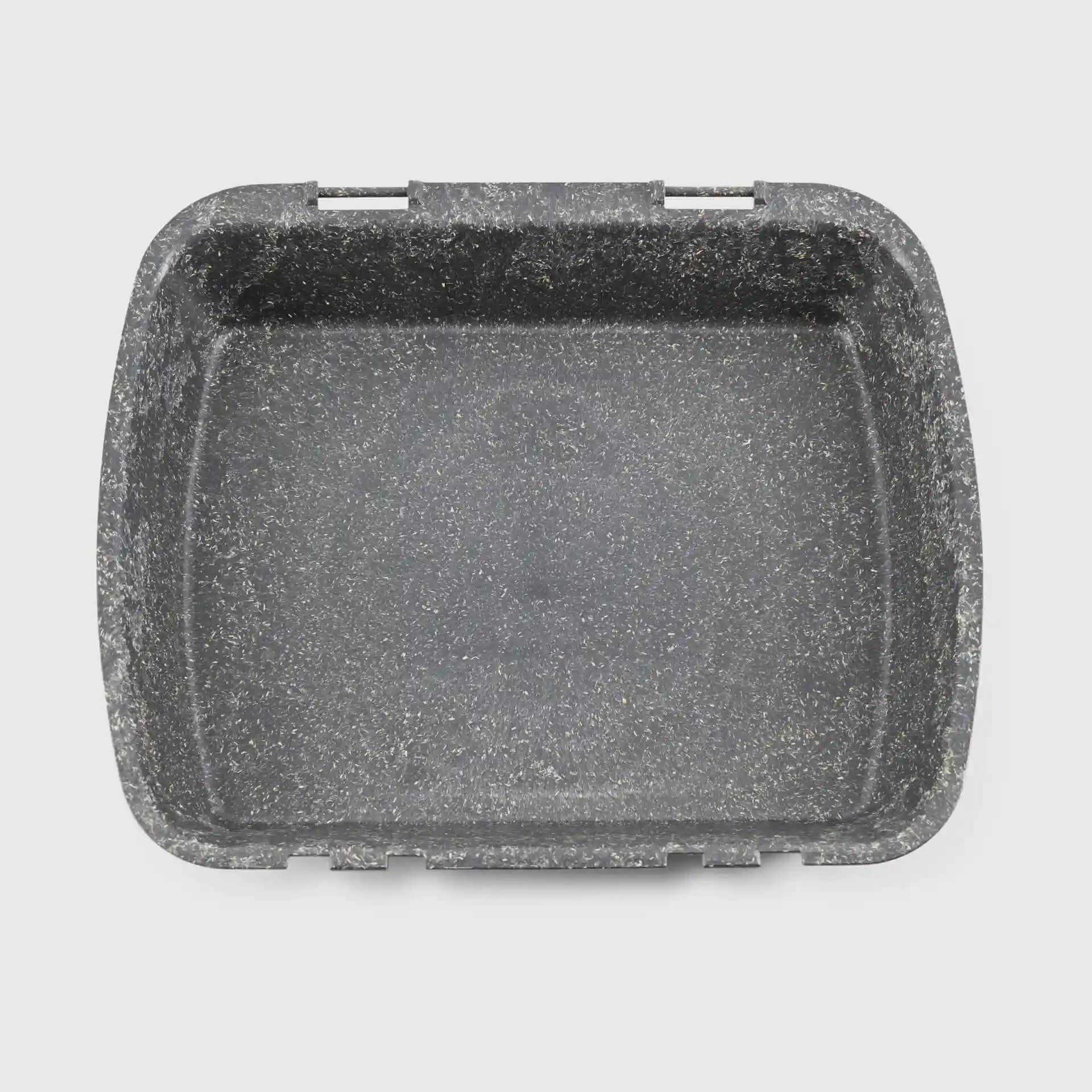 Rectangular grey reusable container with a textured surface, measuring 24.5 x 20 x 4.5 cm.