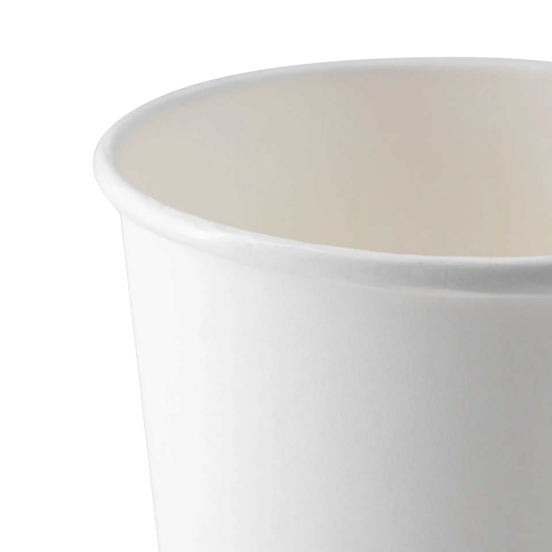 White cardboard soup cup designed for hot and cold foods, 16 oz size with a PLA coating.
