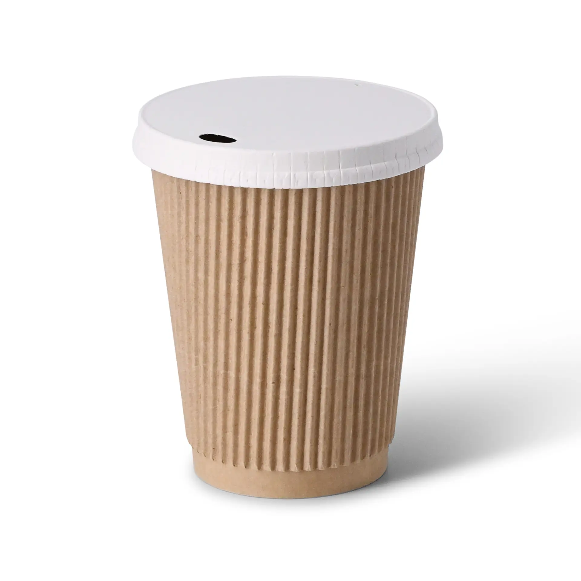 12 oz Takeaway coffee cups / Ripple cups, Ø 90 mm, kraft