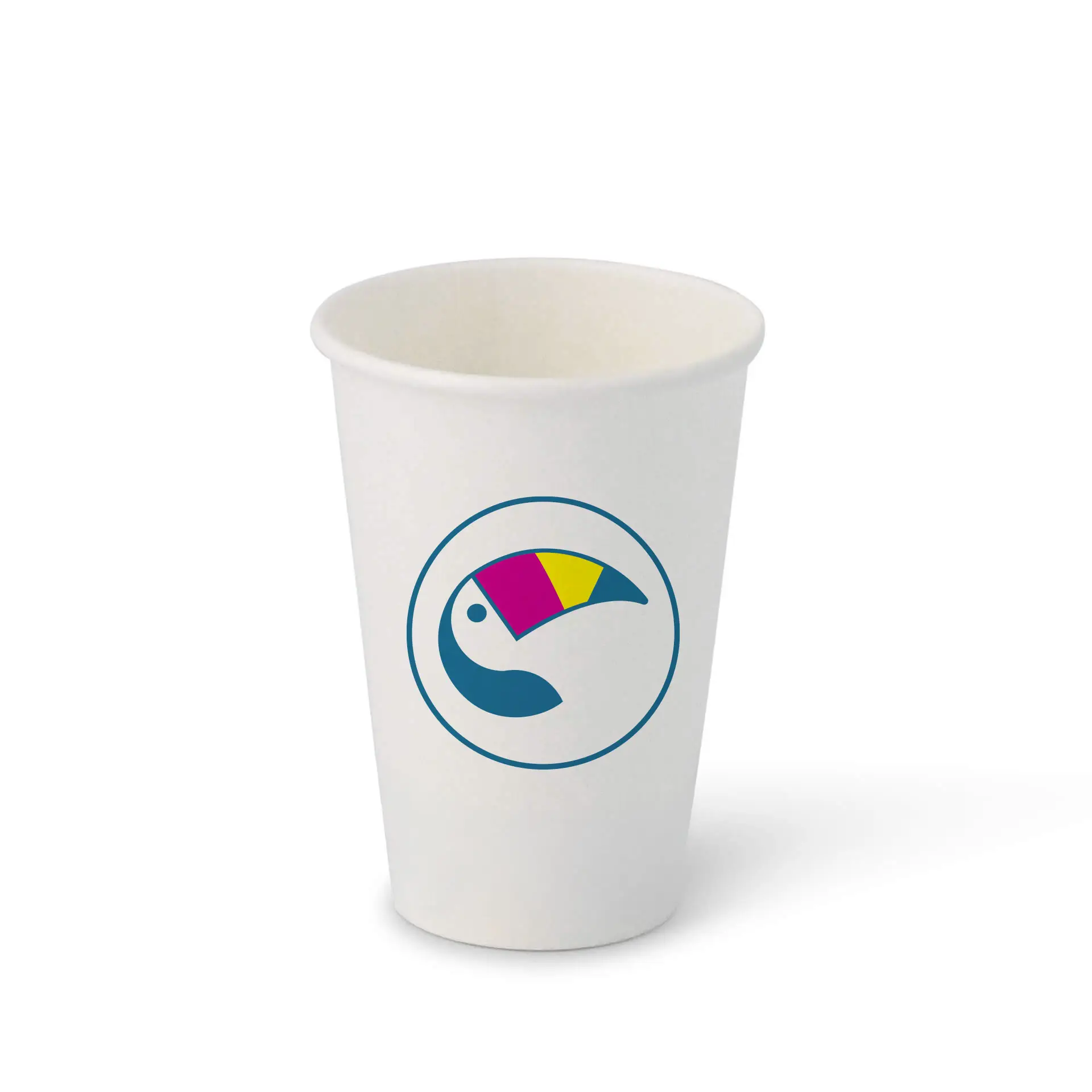 Paper cups with logo (single-wall), 180 ml / 7 oz, white, water-based barrier