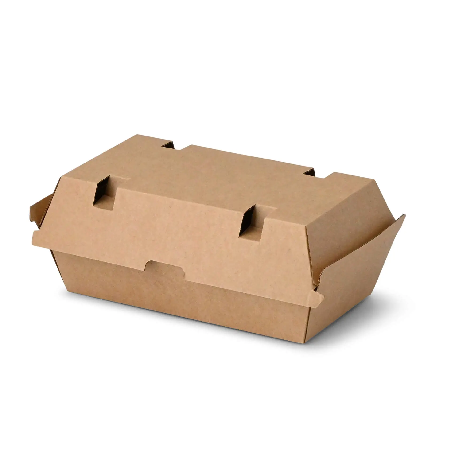 Takeaway-hinged lid boxes 21.4 x 11.4 x 8.5 cm, kraft board Takeaway-hinged lid boxes 21.4 x 11.4 x 8.5 cm, kraft board