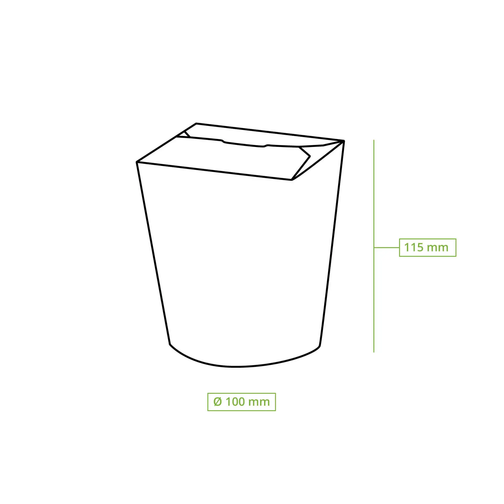 Noodle box / Asian box made of coated cardboard, 800 ml, brown