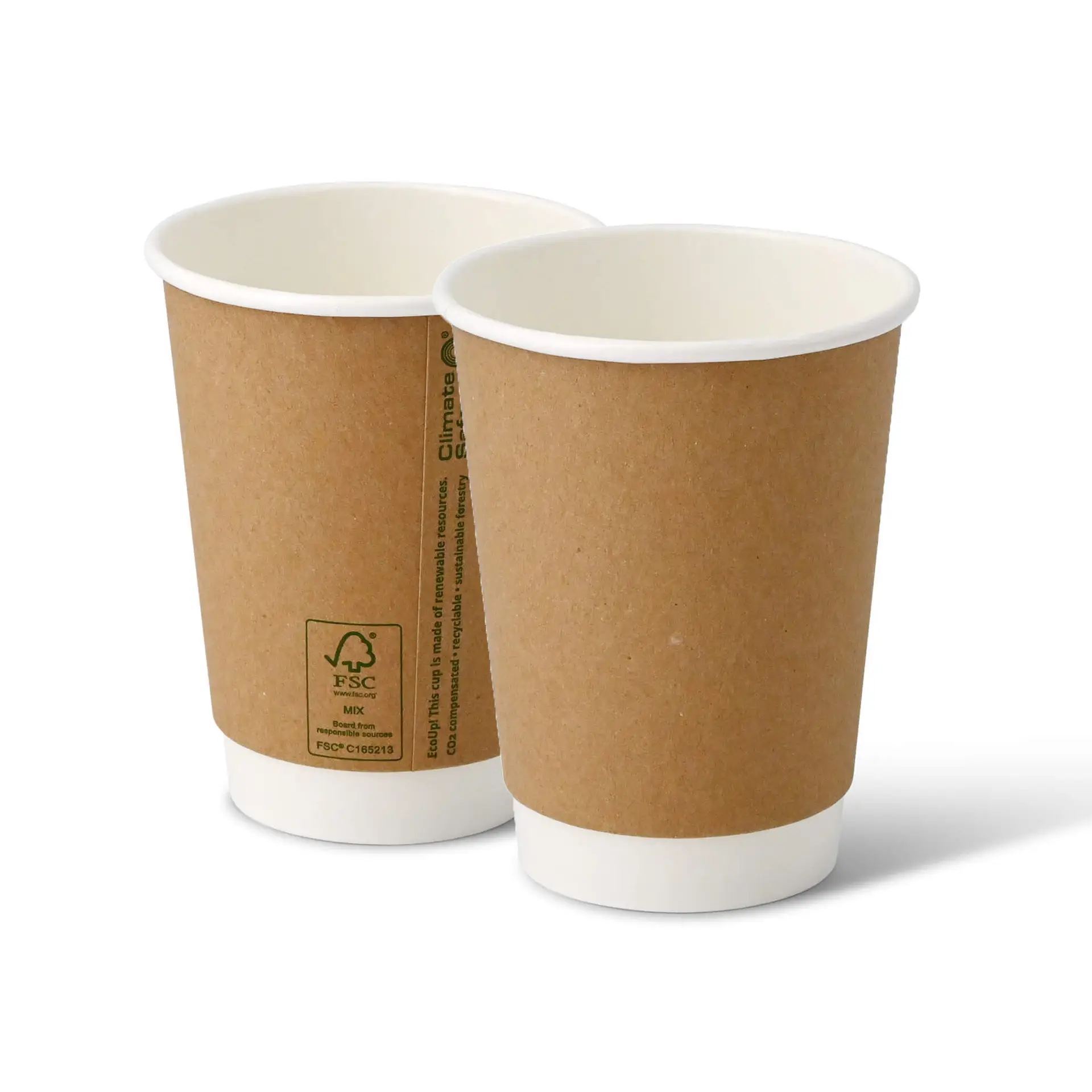 12 oz Takeaway coffee cups double wall, Ø 90 mm, kraft
