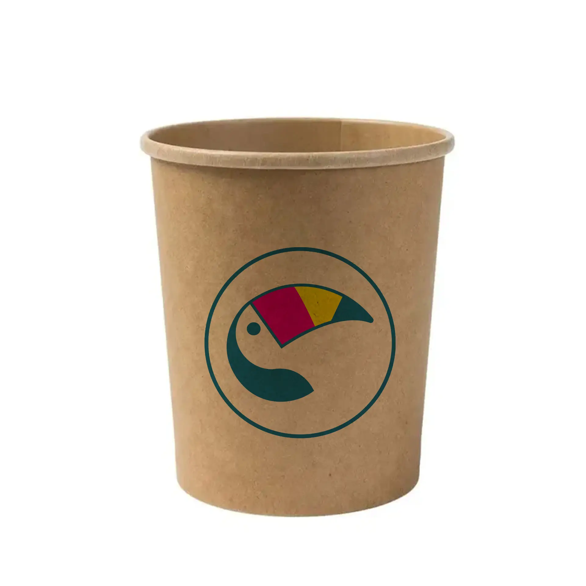 Soup cup to go printed, brown, 600 ml, Ø 115 mm, PE-coated