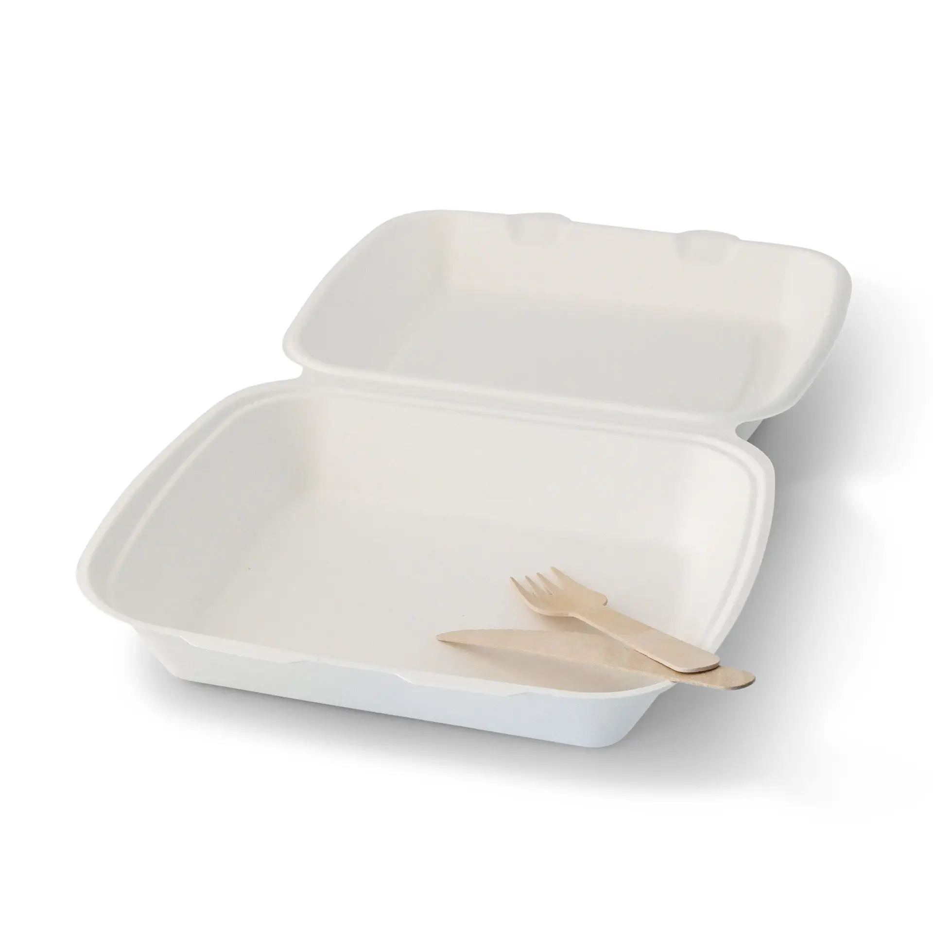 Sugarcane-containers 25 x 20 x 7.5 cm, HP4, hinged-lid, rectangular Sugarcane-containers 25 x 20 x 7.5 cm, HP4, hinged-lid, rectangular