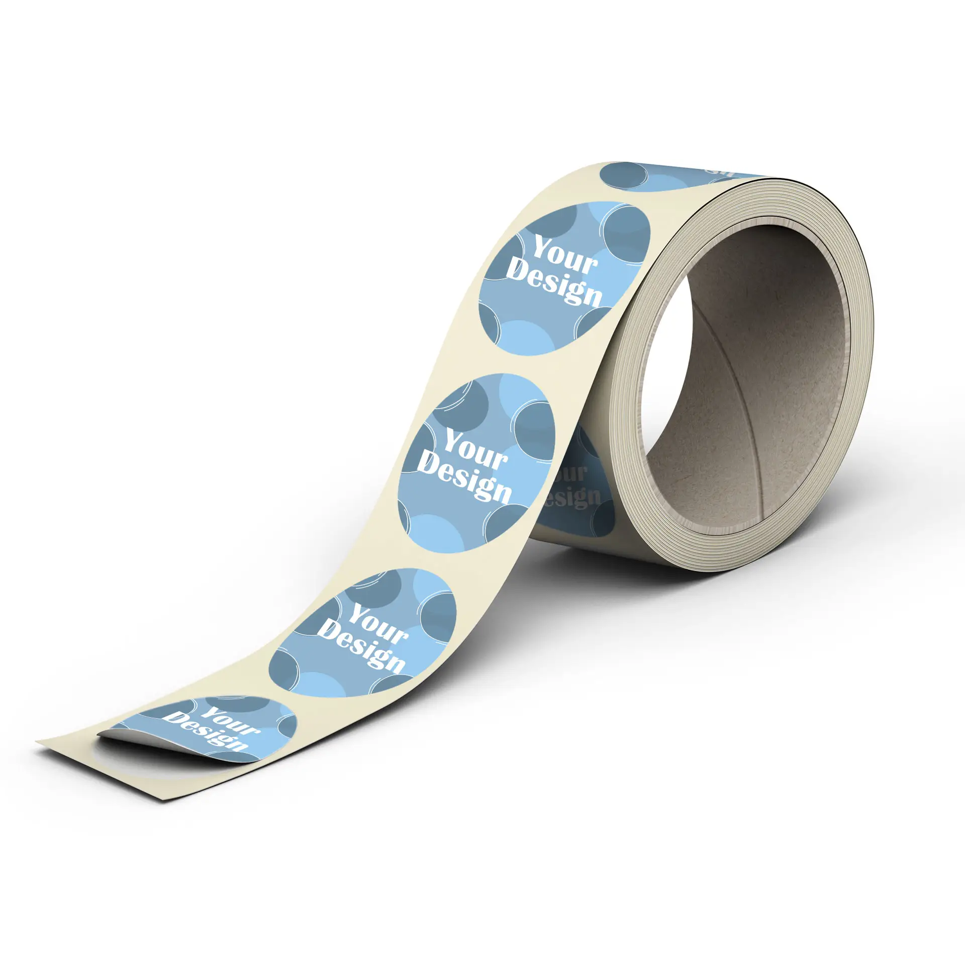 Custom printed label roll, 4 cm, round