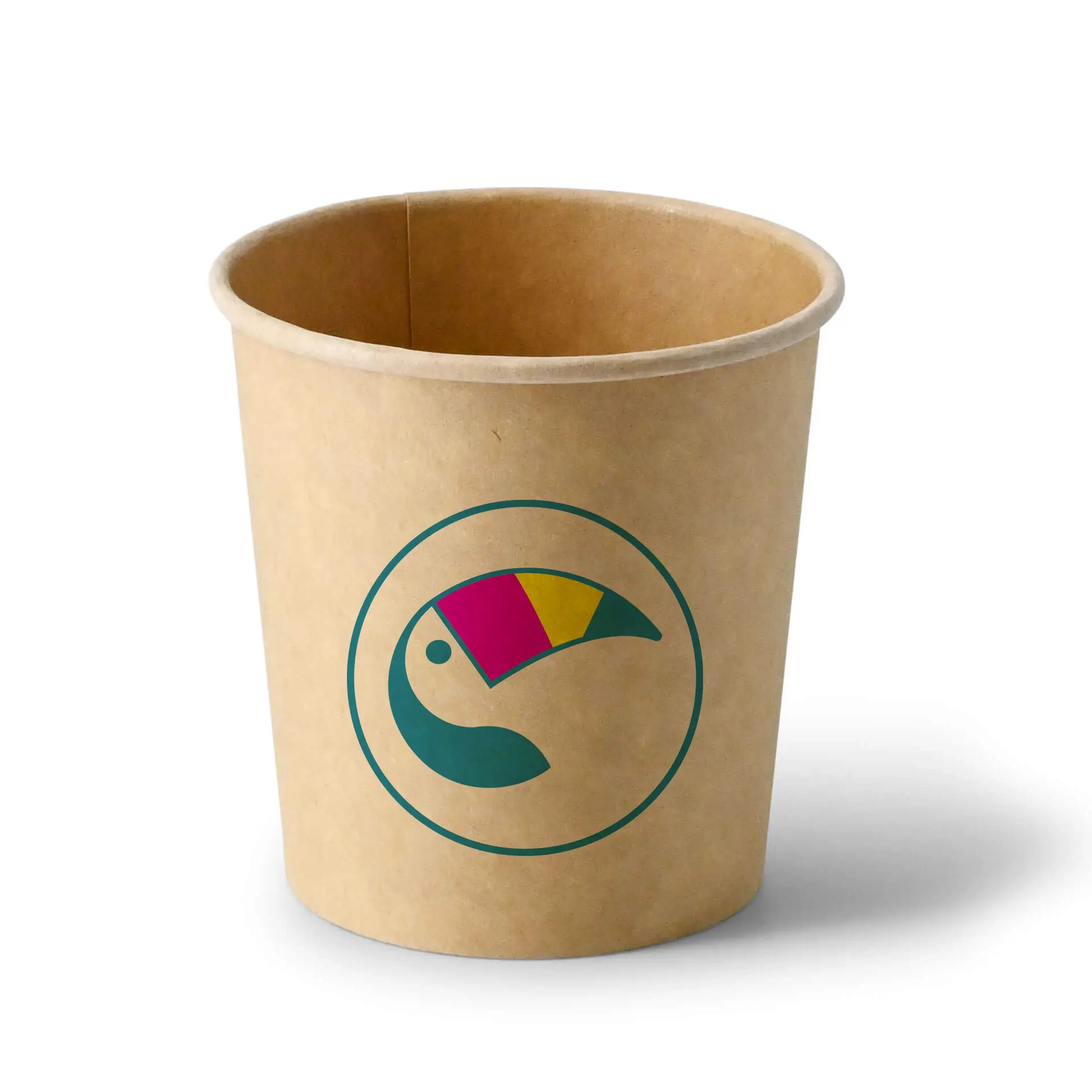 Soup cup to go printed, brown, 400 ml, Ø 95 mm, PE-coated