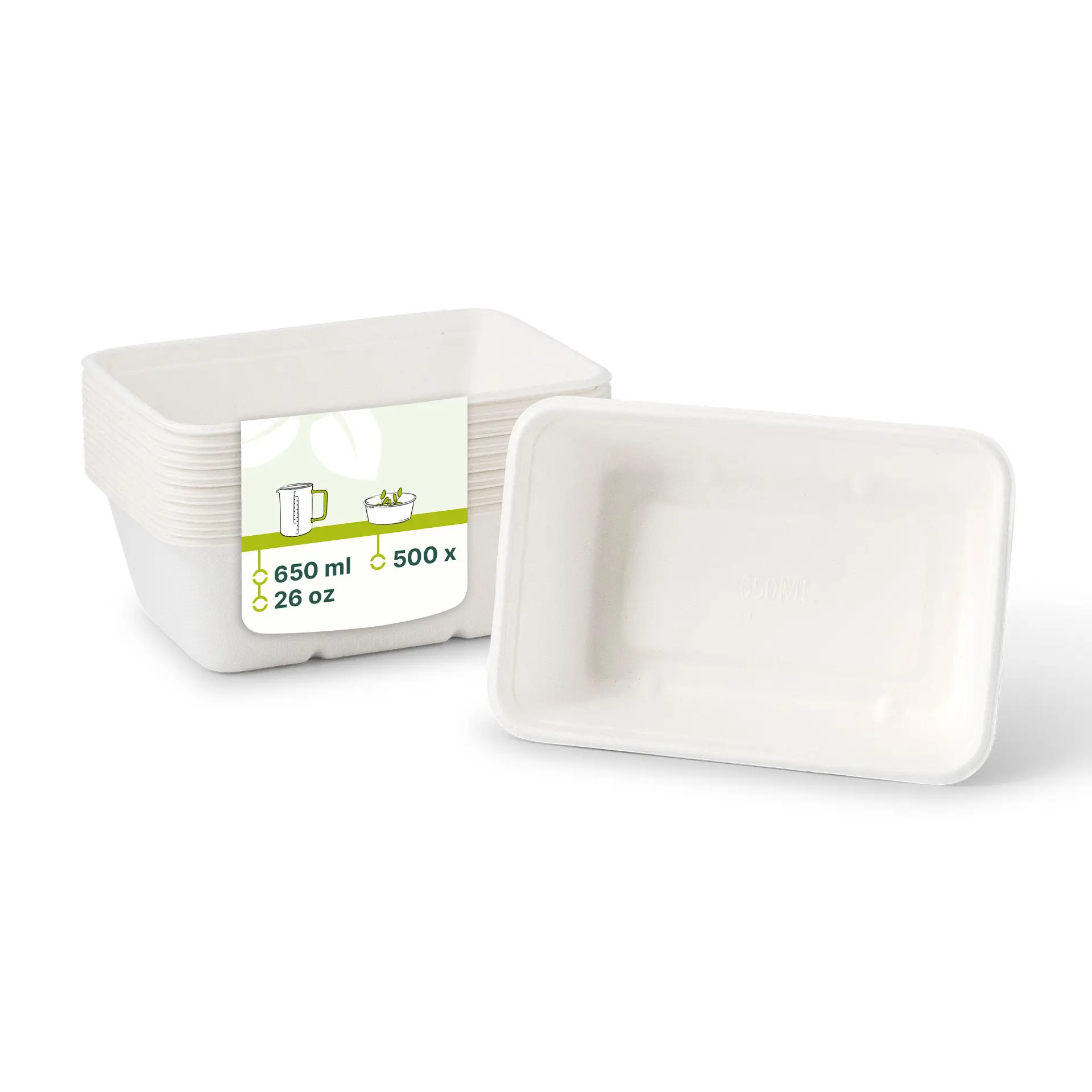 Sugarcane-bowls  17 x 12 x 6 cm, 650 ml, rectangular Sugarcane-bowls  17 x 12 x 6 cm, 650 ml, rectangular