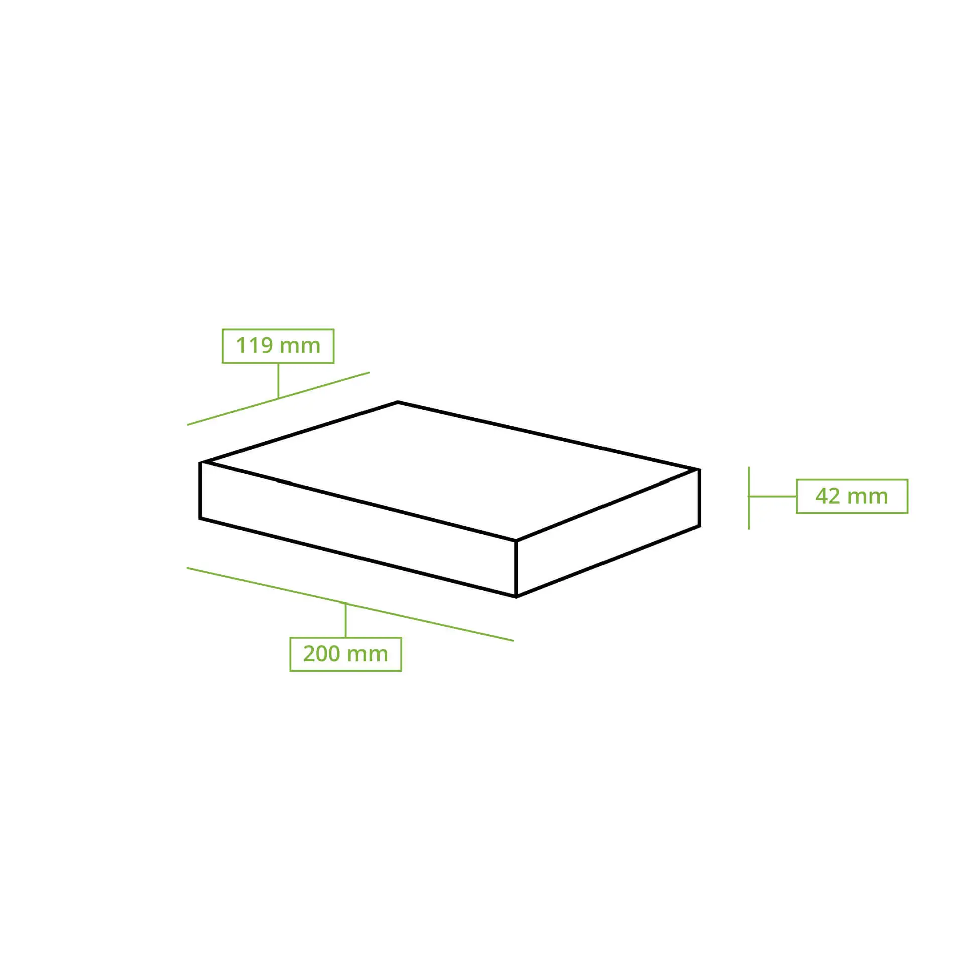 Window boxes, cardboard, 20 x 12 x 4 cm, 900 ml, cellulose window, brown outside, white inside