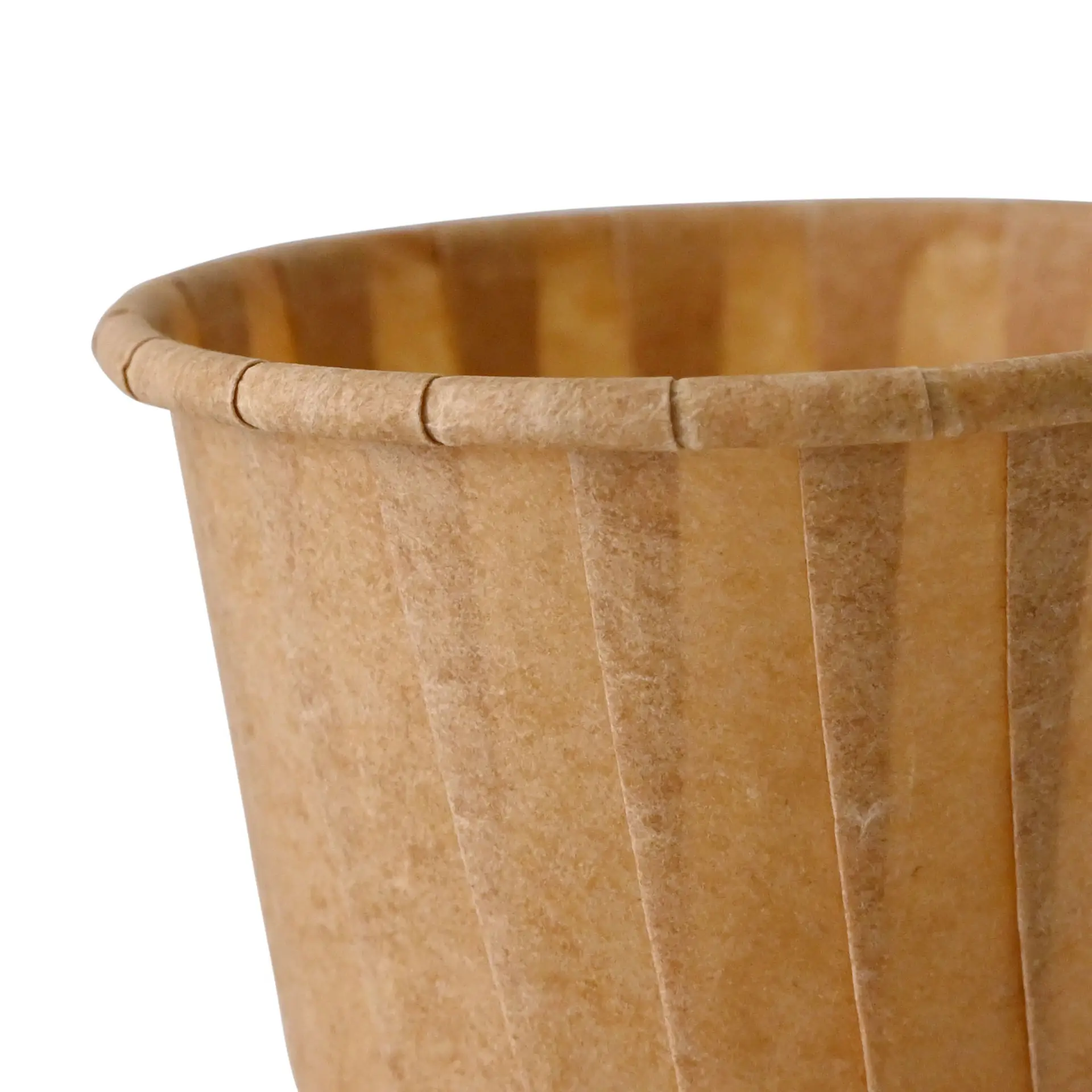 Brown paper cup, 35 ml capacity, suitable for dips and sauces, made from biodegradable and recyclable material.