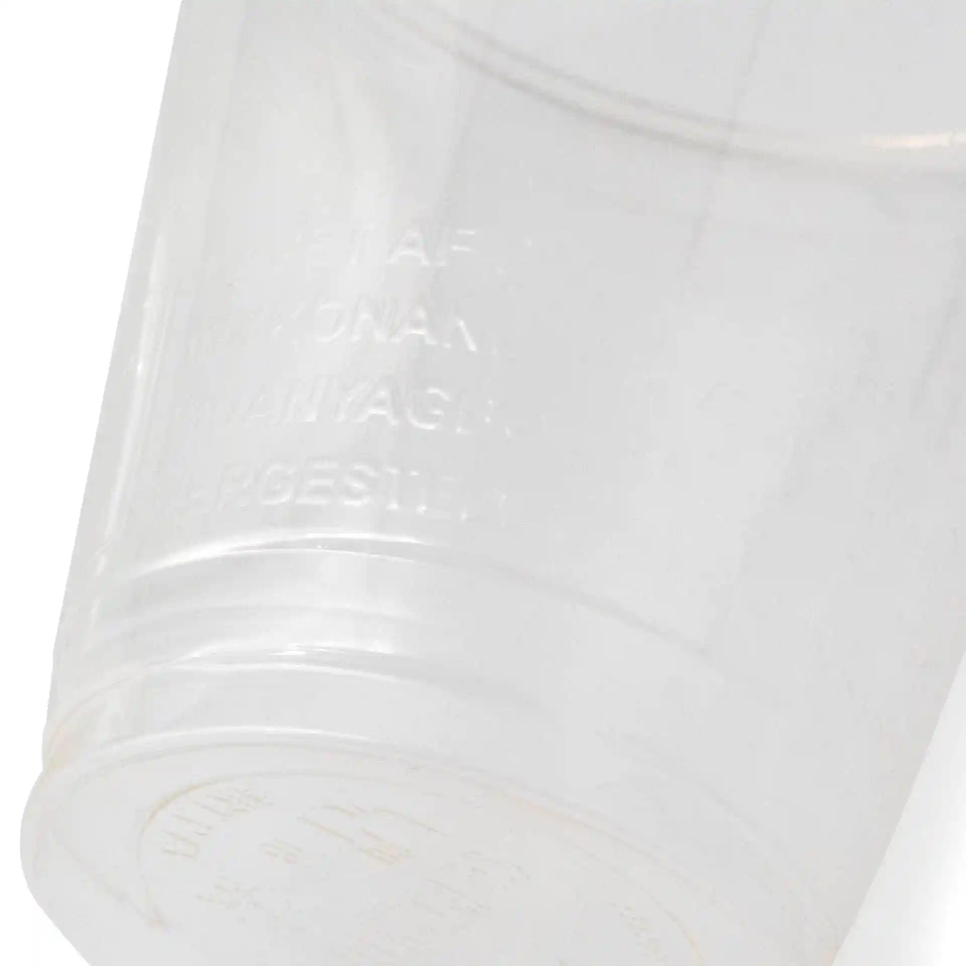 Clear 12 oz PLA cup with a height of 106 mm and a top diameter of 95 mm, showing markings on the surface.