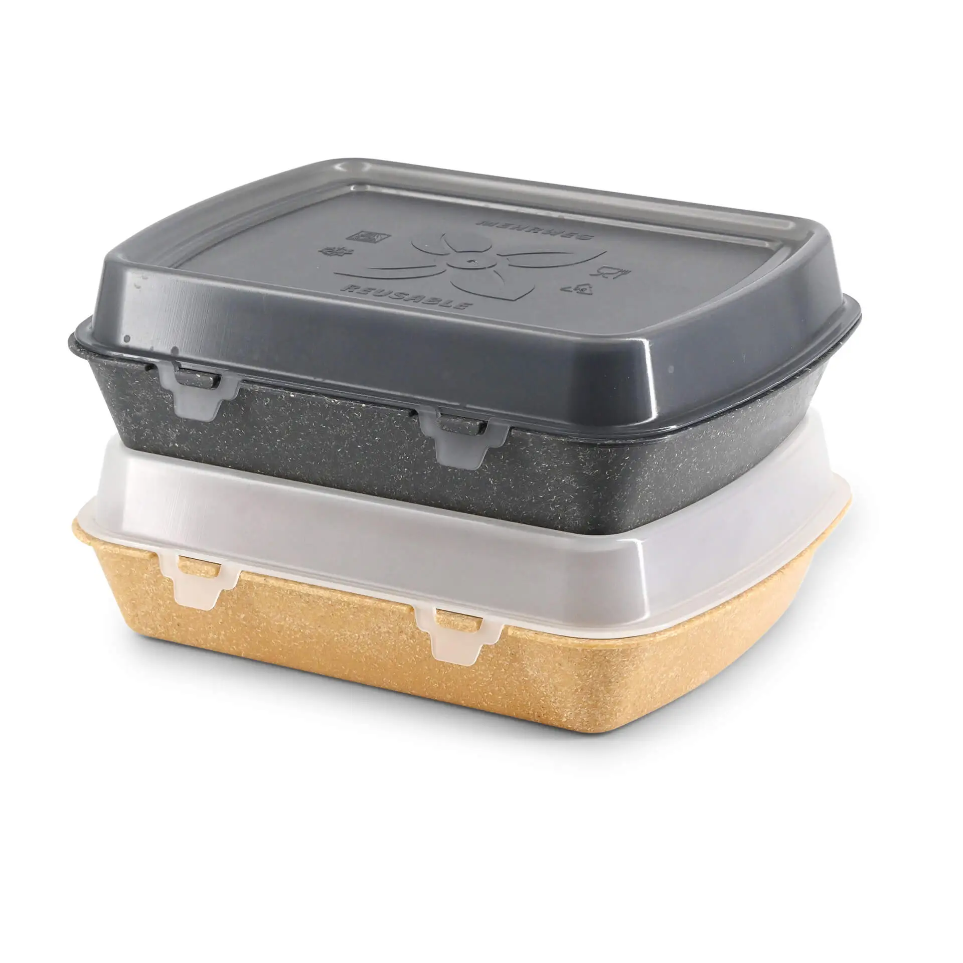 Reusable menu-containers merways-Box 24,5 x 20 x 4,5 cm, HP4, pepper / grey dfc008241-mehrweg-menuebehaelter-merways-box-245-x-20-x-45-cm-hp4-pfeffer-grau-6