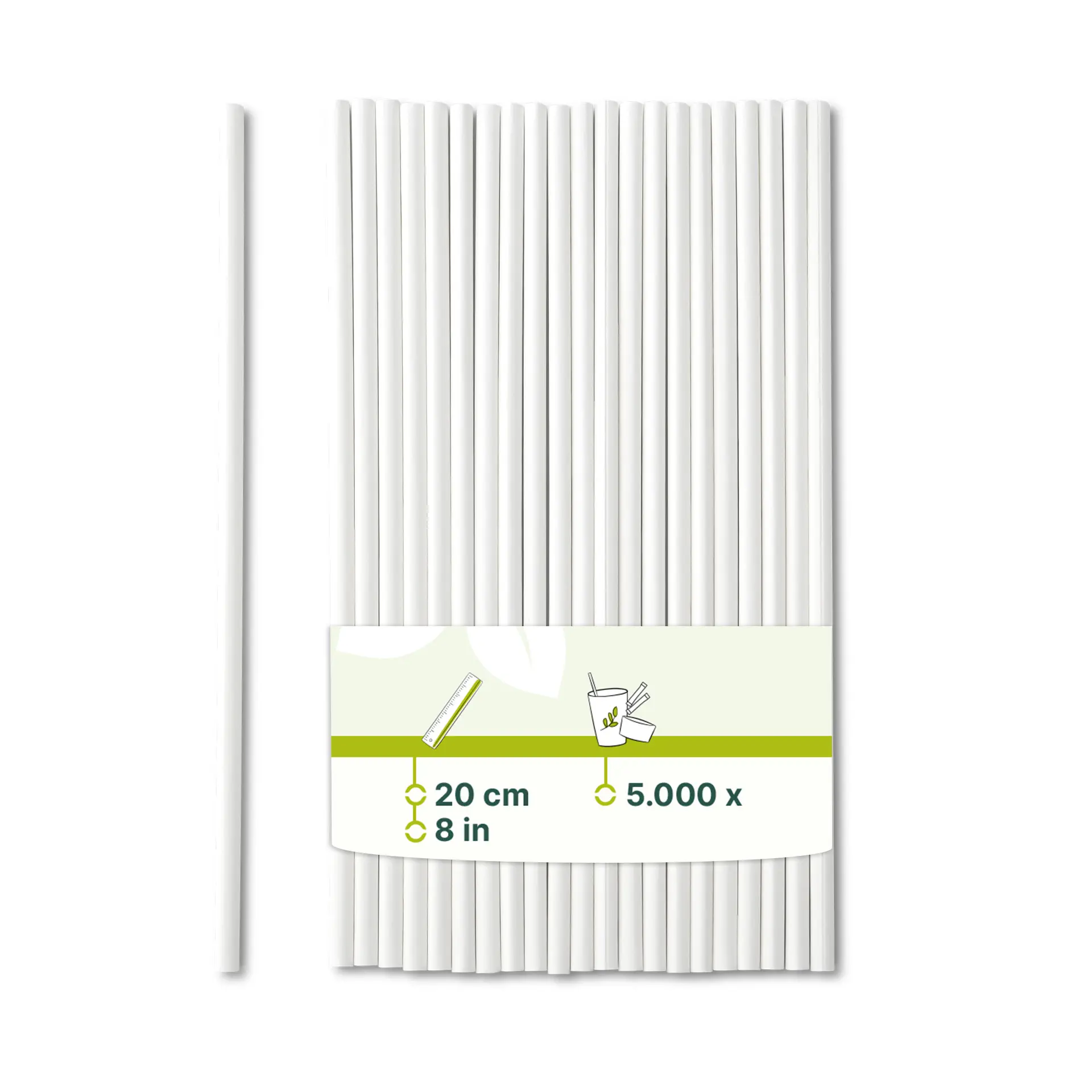 20 cm, Ø 0.5 cm Paper-straws, white, vertical splice 20 cm, Ø 0.5 cm Paper-straws, white, vertical splice