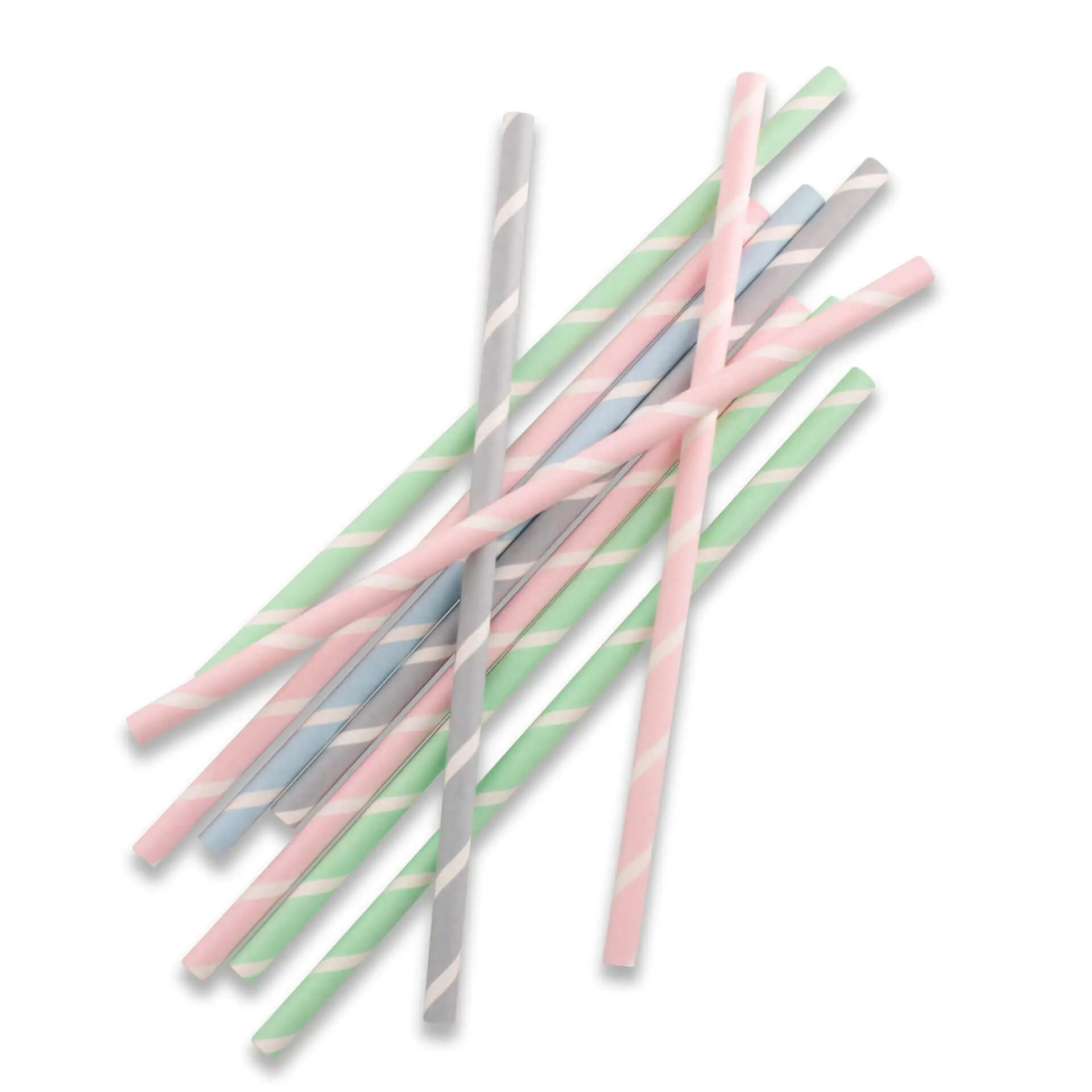 23 cm, Ø 0.8 cm Paper-jumbo-straws, pastel striped