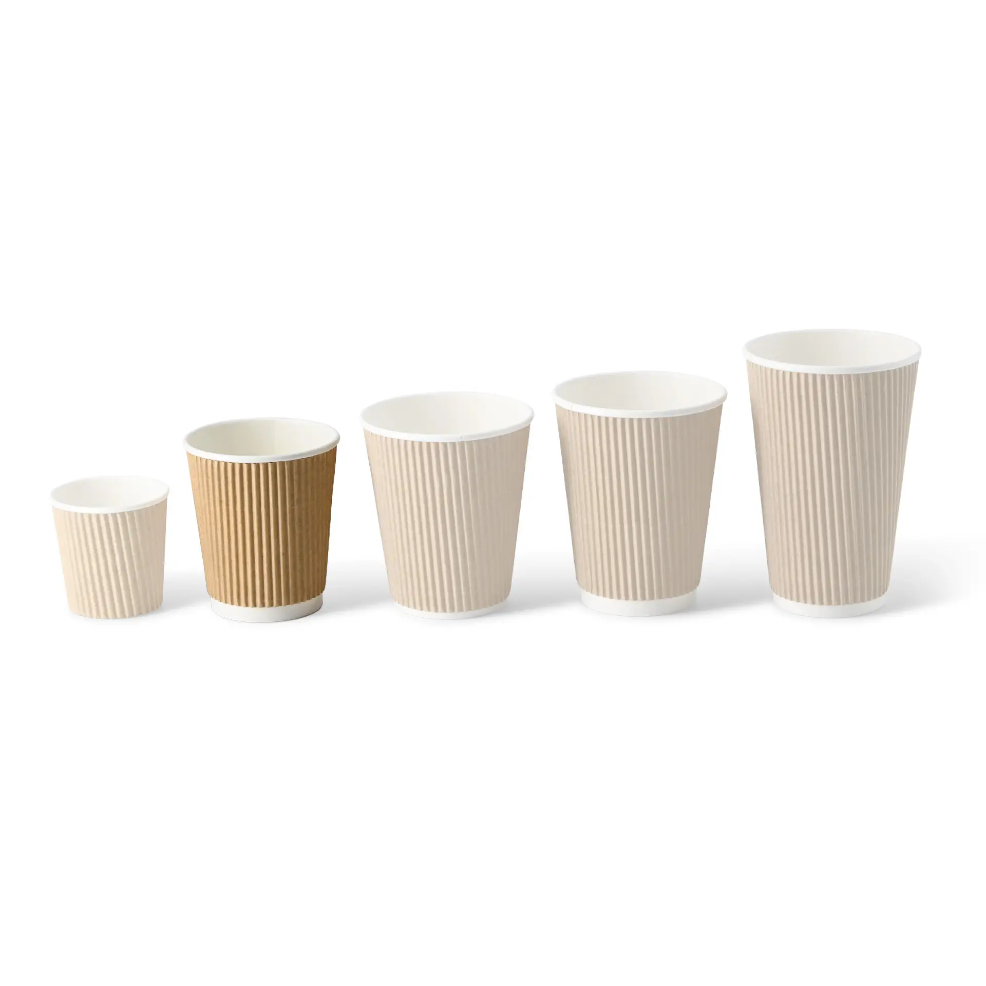 8 oz Takeaway coffee cups / Ripple cups, Ø 80 mm, kraft