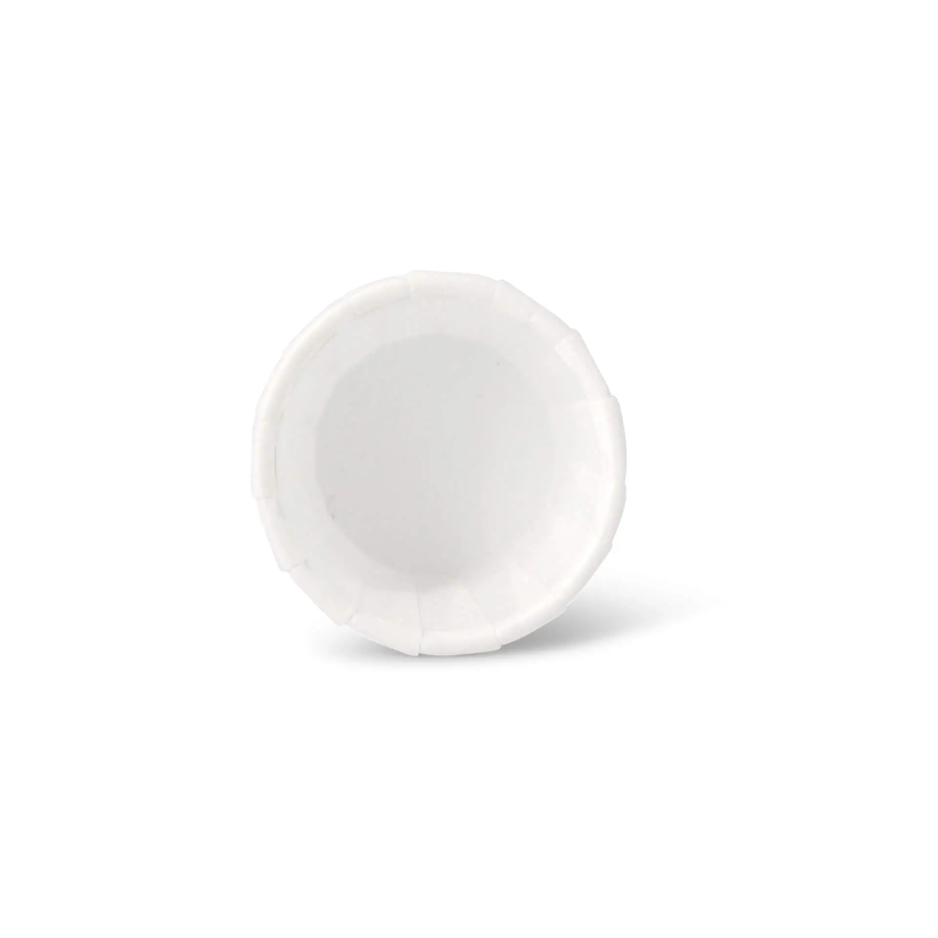 White 15 ml paper cup with a grease-resistant design, ideal for dips and sauces, biodegradable and recyclable.