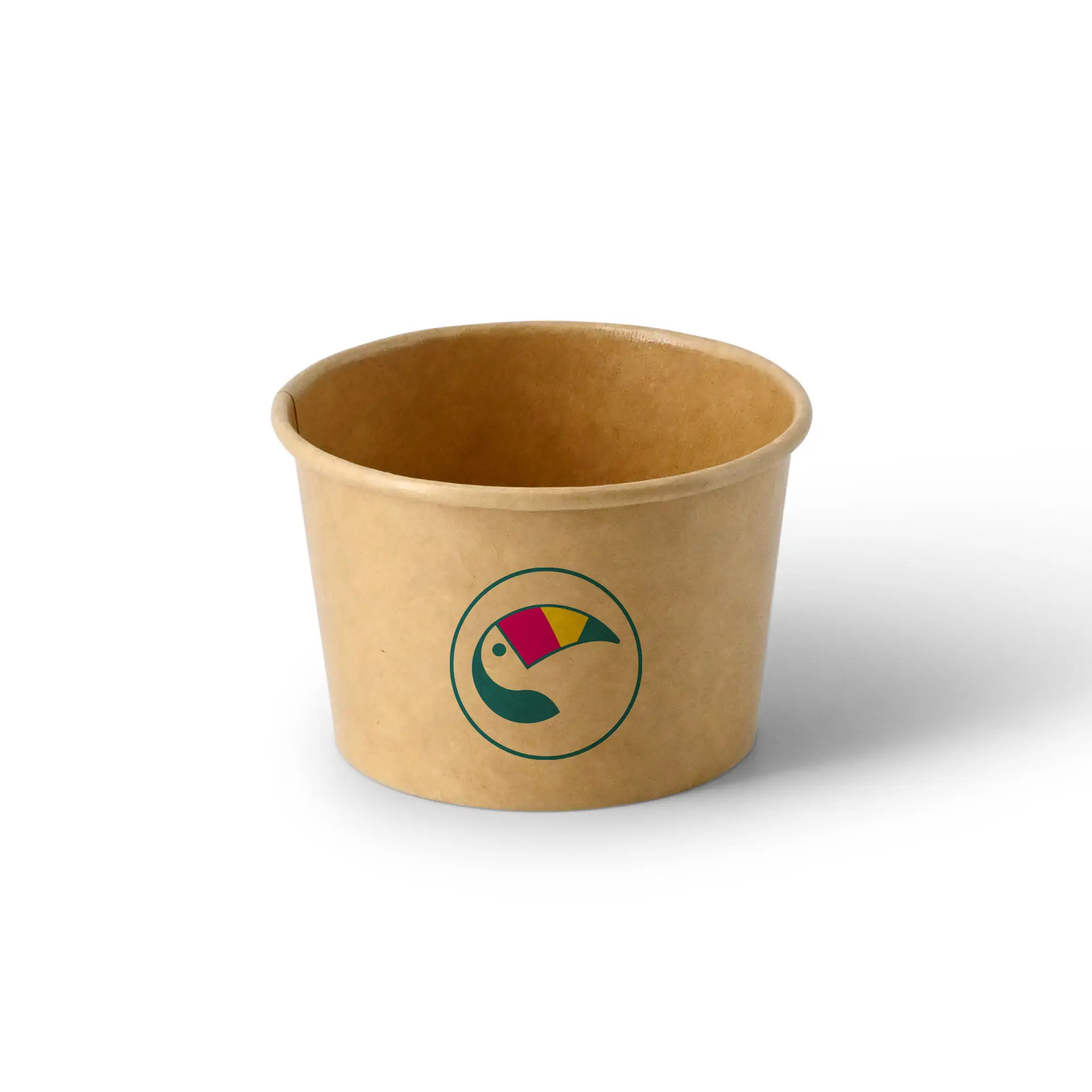 Custom printed ice cream cup, 75 ml / 3 oz, brown, PLA-coated