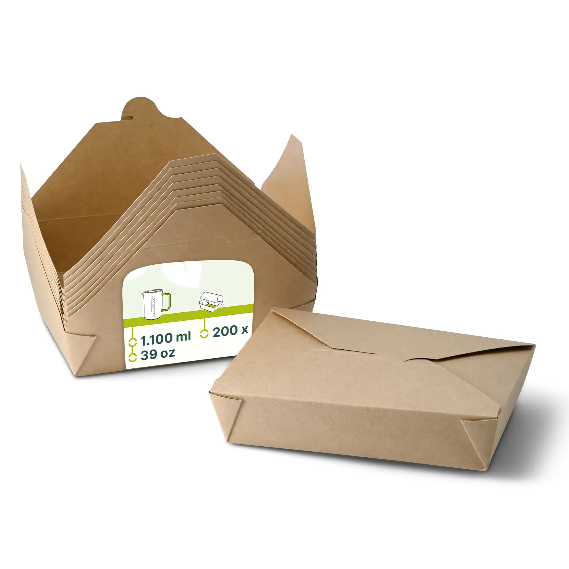 Takeaway Containers 1100 ml, brown
