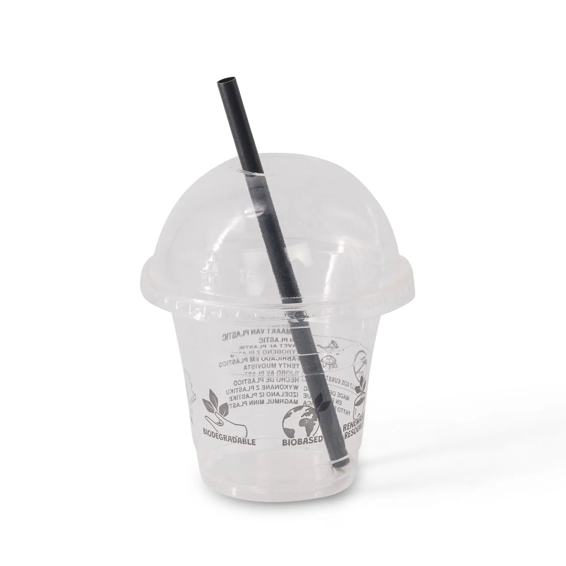 Cocktail straws 15 cm, Ø 0.7 cm, black, reusable