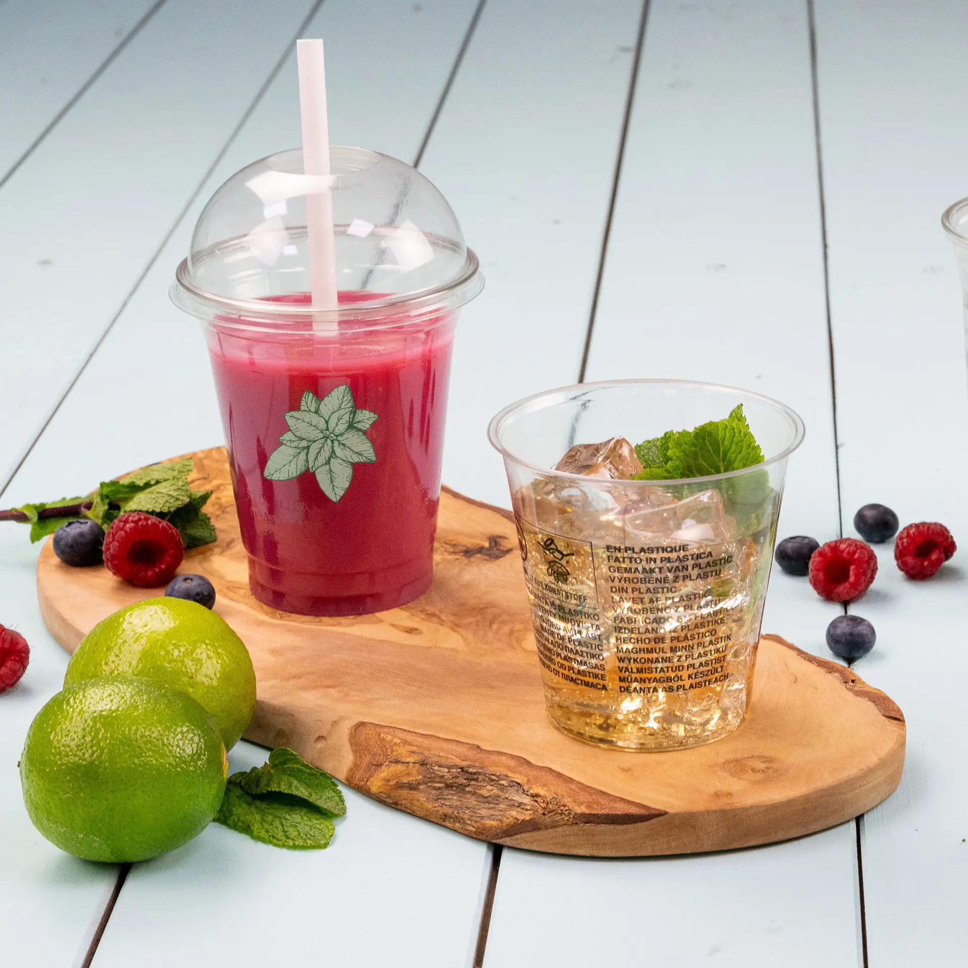 12 oz rPET custom printed cups, clear