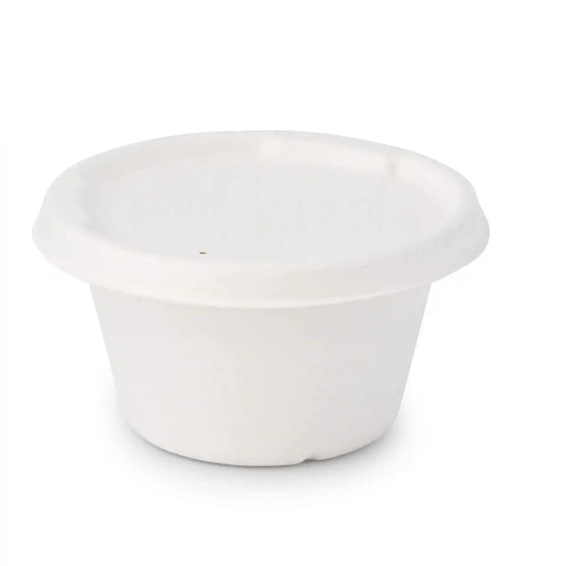 White round sugarcane lid with a diameter of 135 mm and a height of 12 mm.