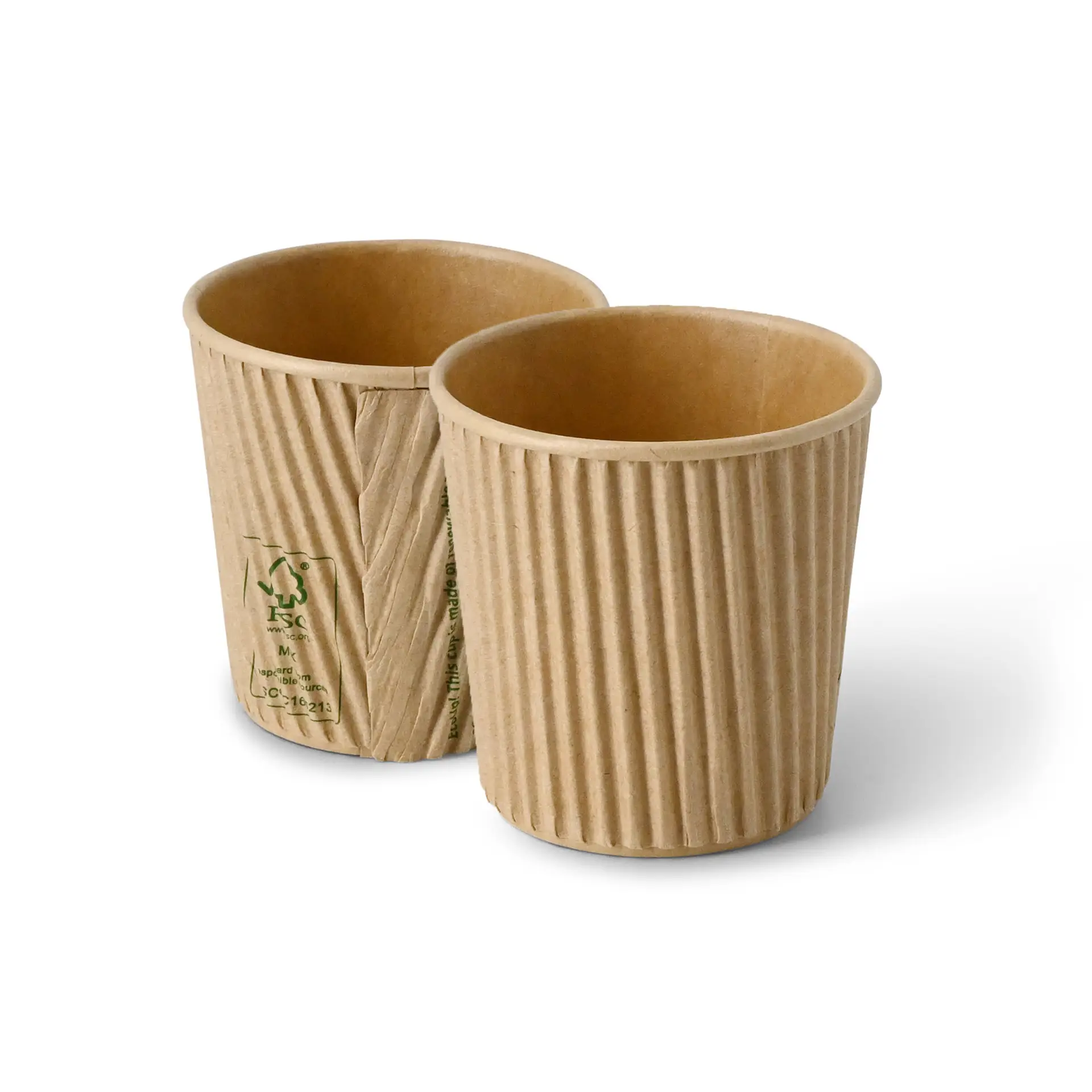 4 oz Takeaway coffee cups / Ripple cups, Ø 62 mm, kraft