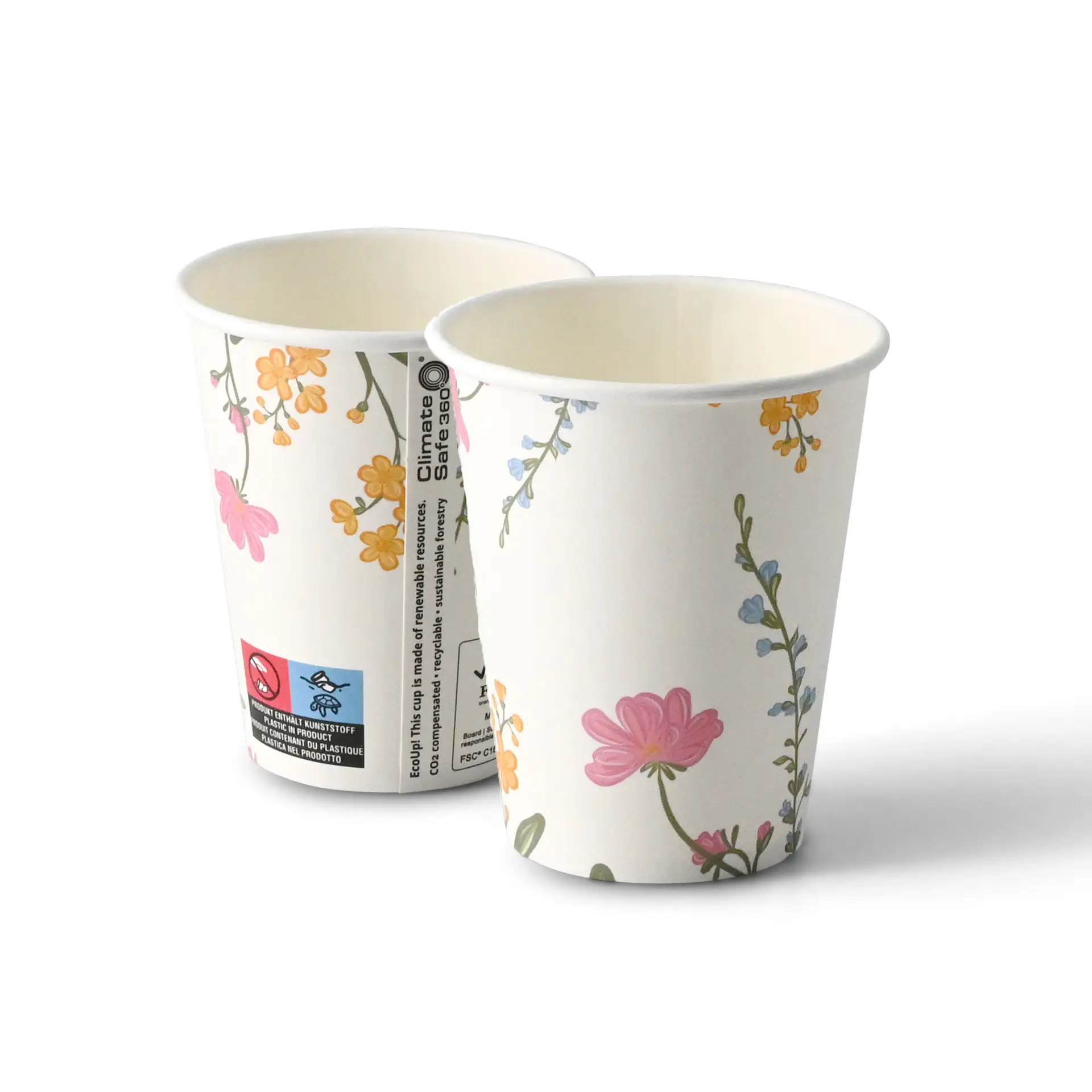 8 oz Paper cup printed with "Spring" (coated), Ø 80 mm, white