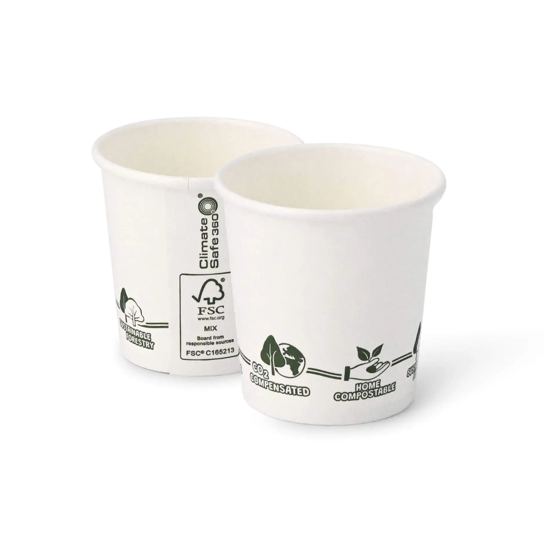 4 oz Paper cups single wall, Ø 62 mm, "EcoUp©"- icons