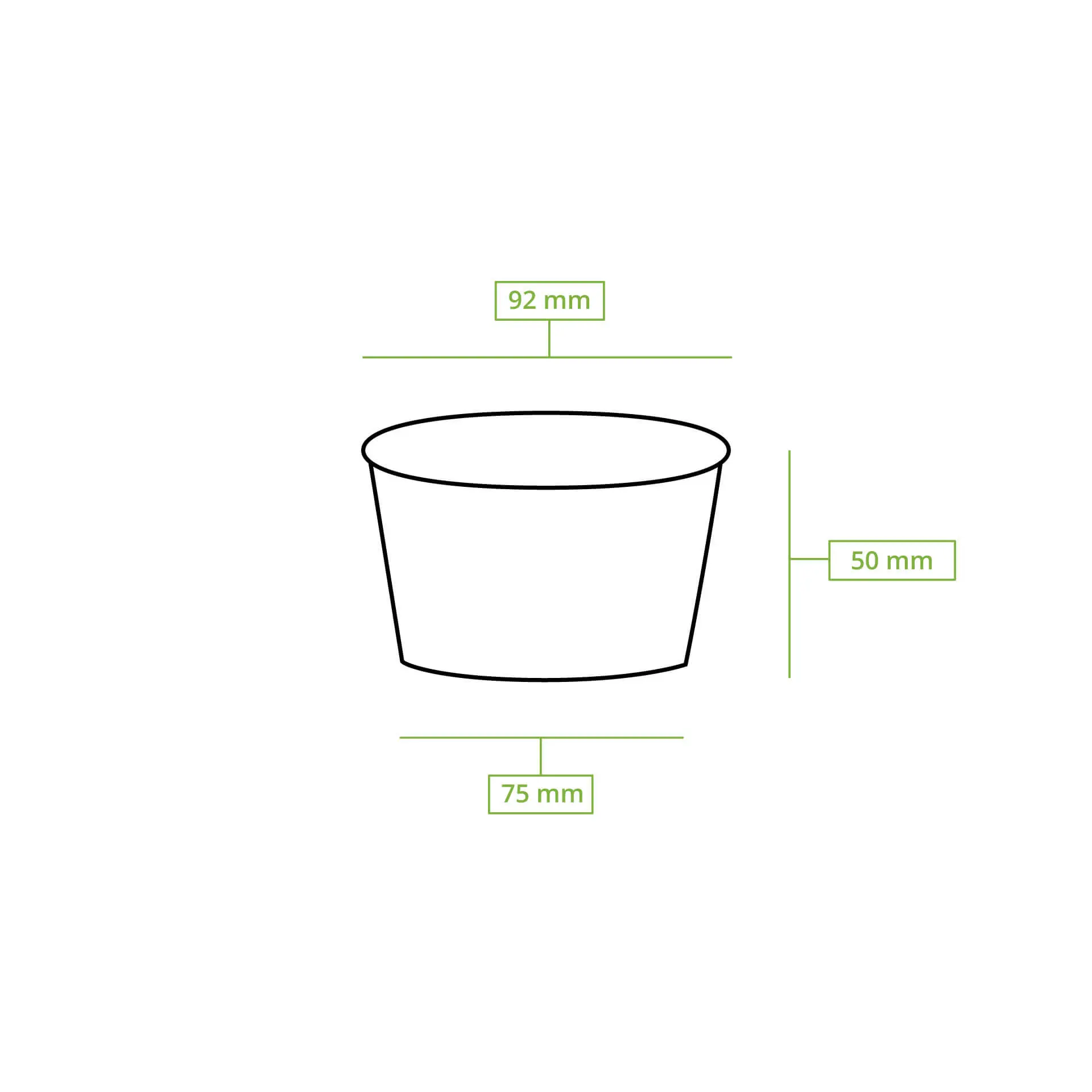 6 oz, max. 7.5 ozPaper cups ice cream S (coated), Ø 92 mm, white