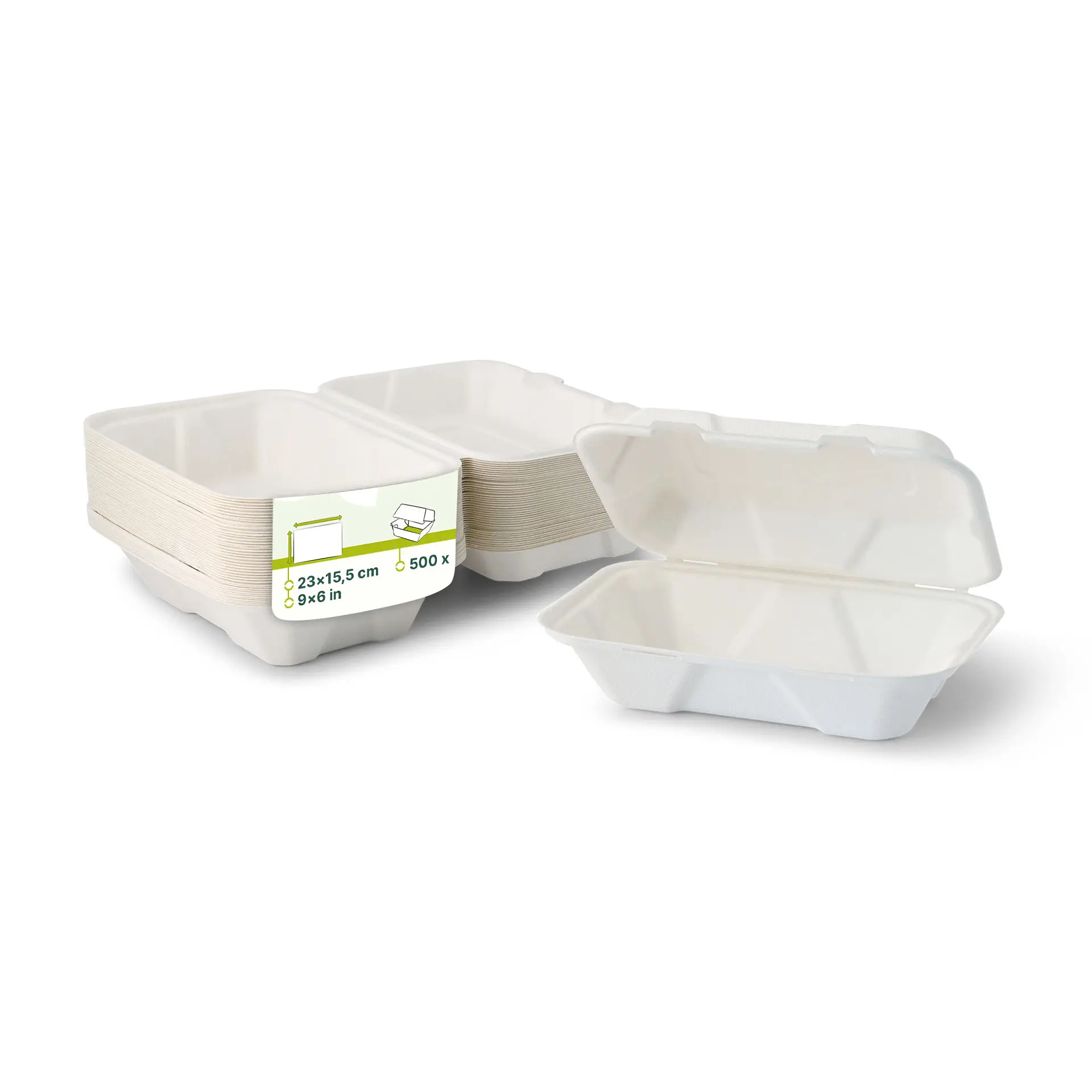 Sugarcane-containers 23 x 15.5 x 7.5 cm, hinged-lid, rectangular Sugarcane-containers 23 x 15.5 x 7.5 cm, hinged-lid, rectangular