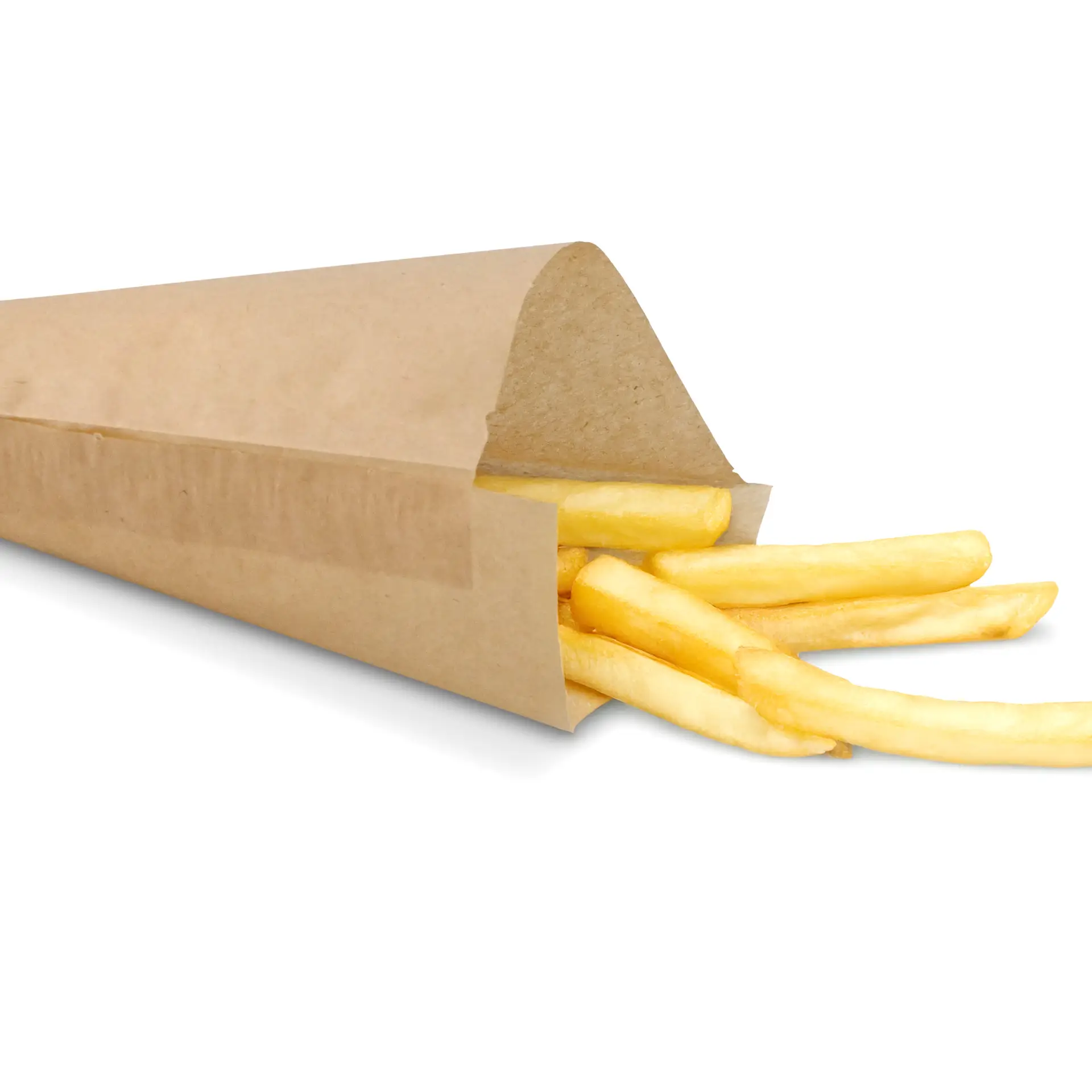 Pommestüten aus Papier 19 x 19 cm, braun, fettdicht