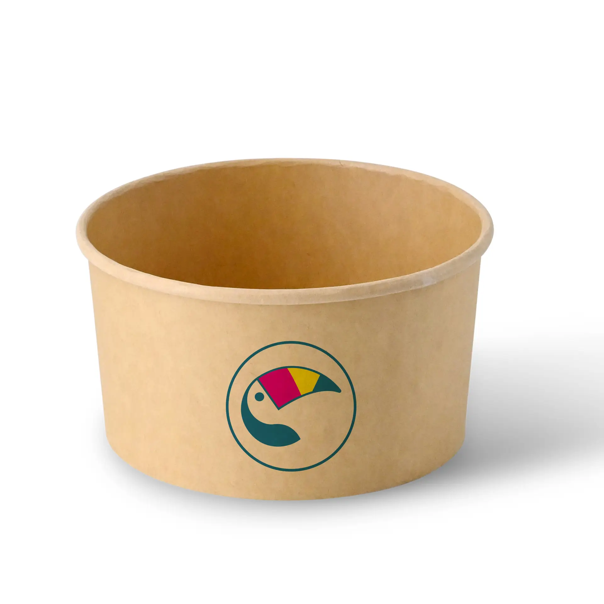 Custom salad bowls / Printed bowls, 800 ml, Ø 150 mm, brown, PE-coated