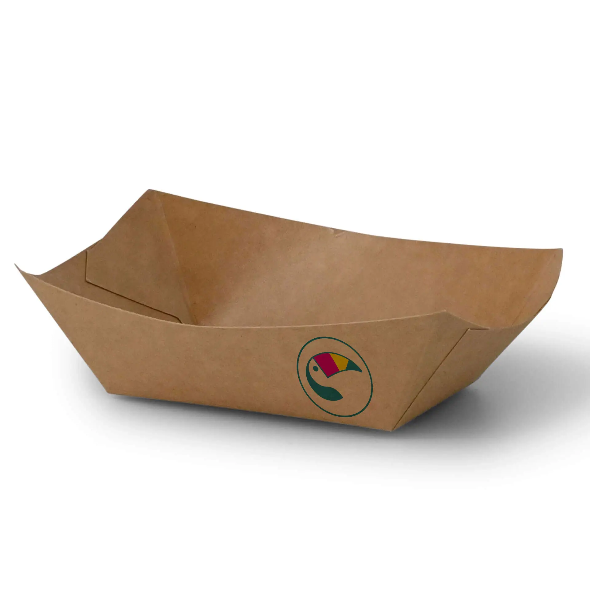 Printed snack tray, 200 ml / 8 oz, brown, PLA-coated