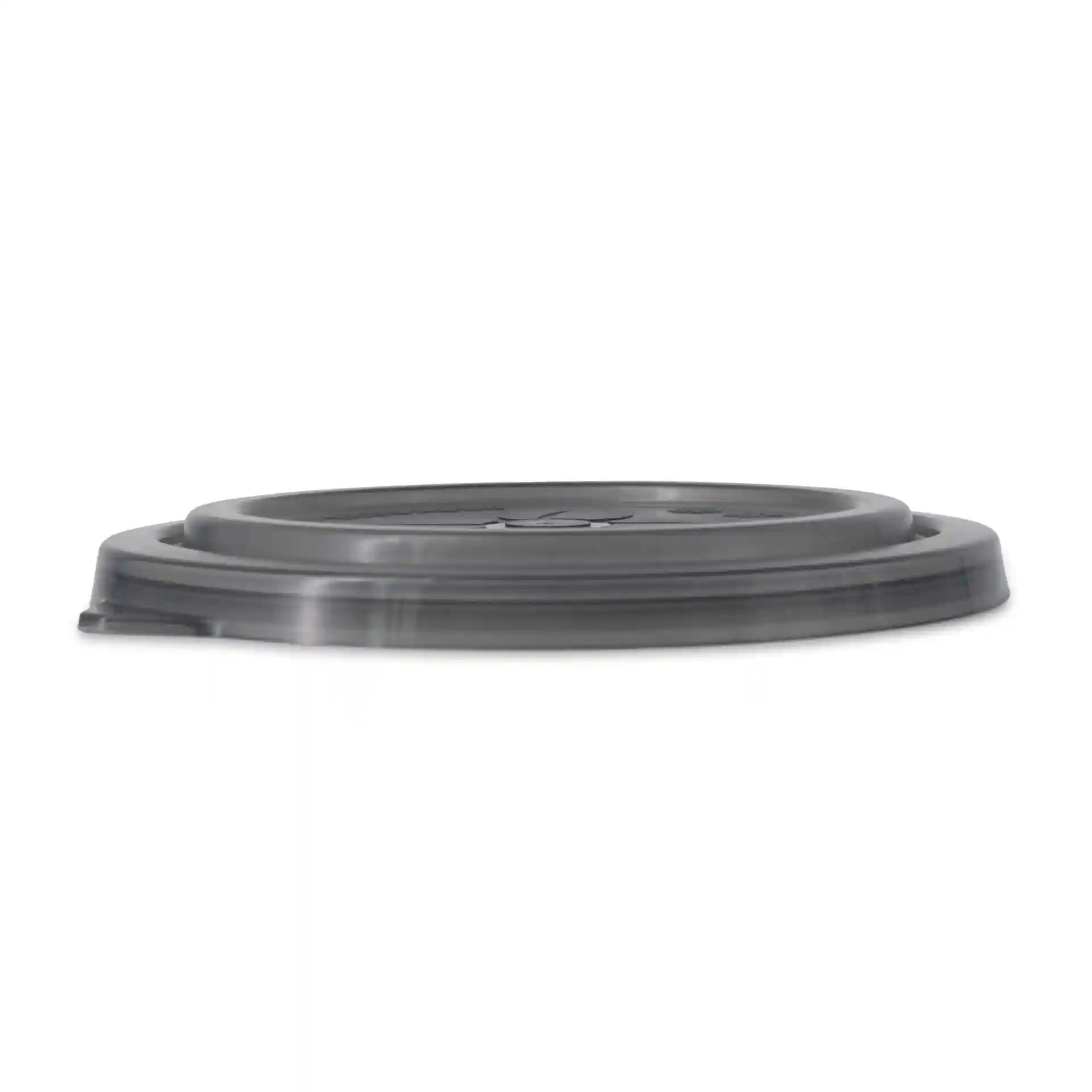 Grey reusable lid for "merways Bowl" with a diameter of 150 mm, made of polypropylene, shown from the side.