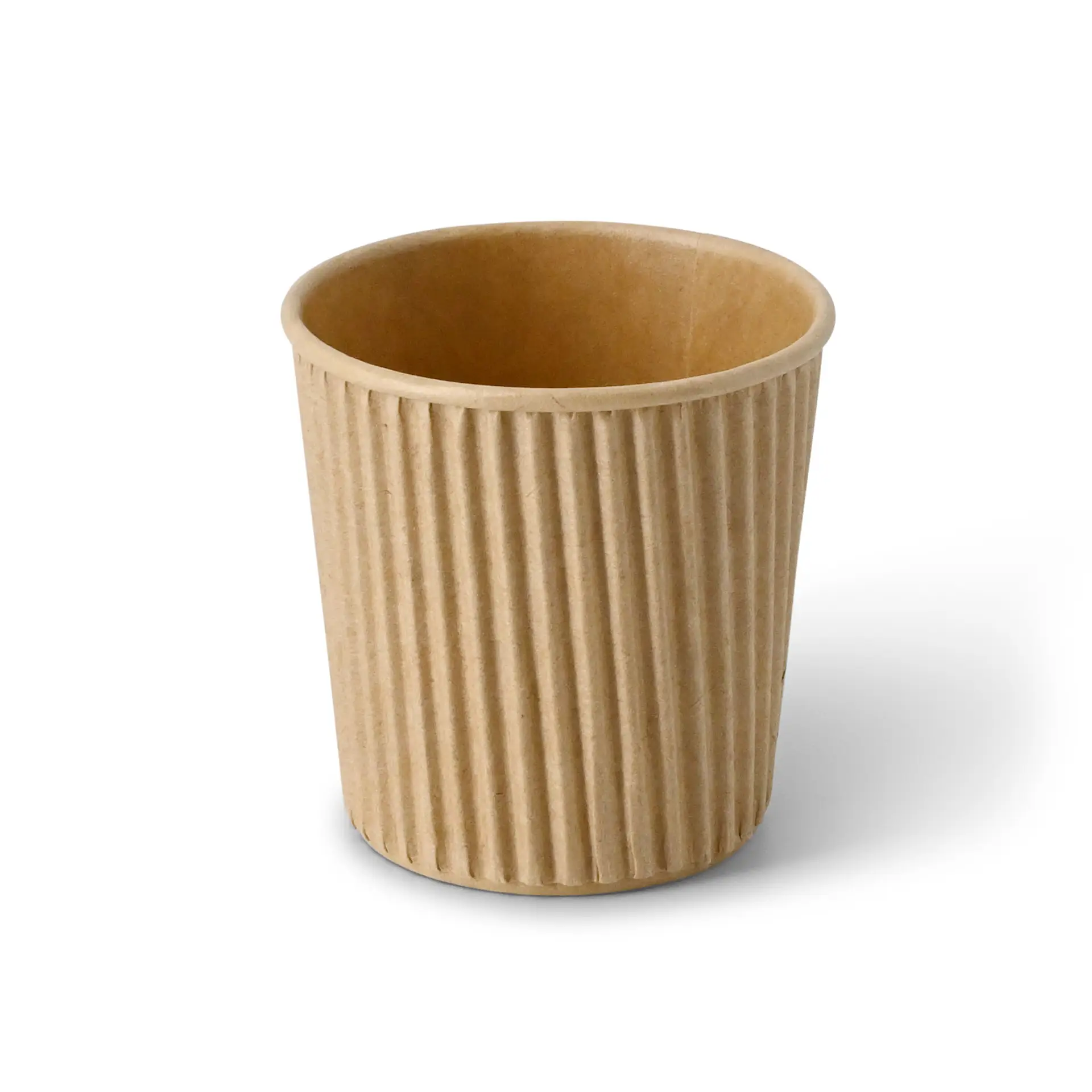 4 oz Takeaway coffee cups / Ripple cups, Ø 62 mm, kraft dhd048321-riffelbecher-kaffee-to-go-becher-100-ml-4-oz-62-mm-braun-1