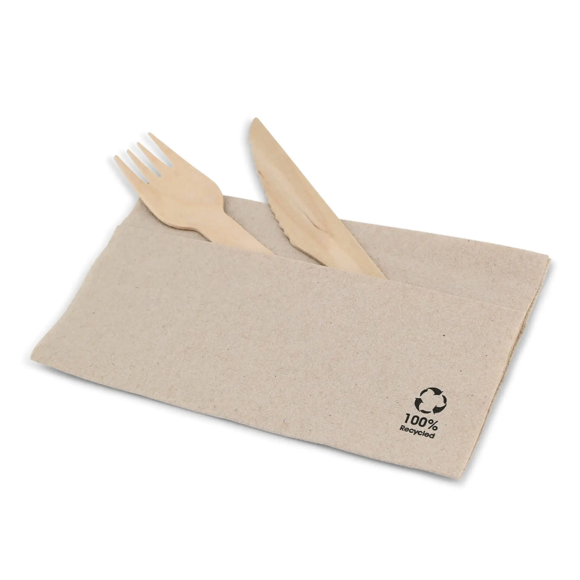 Paper napkins / serviettes 33 x 33 cm, 1-ply, 1/8 fold, unbleached