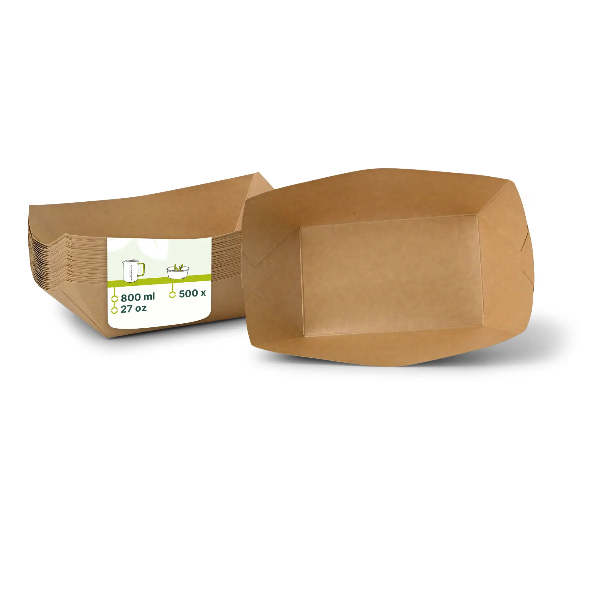 Cardboard Snack Tray 800 ml, 21,5 x 16 x 5 cm, brown