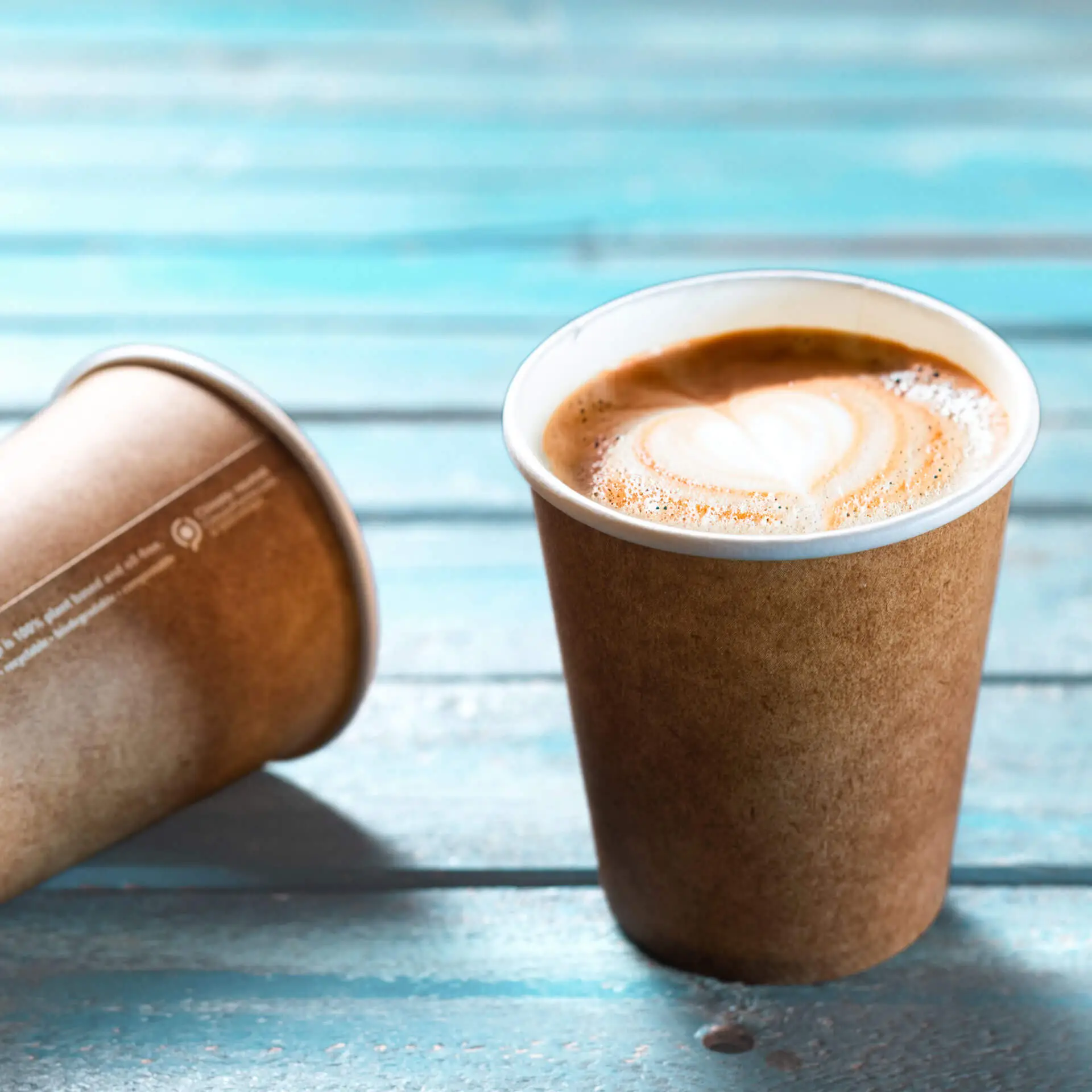 Paper cup 200 ml / 8 oz, Ø 80 mm, single wall, brown / inner white, PLA-coated