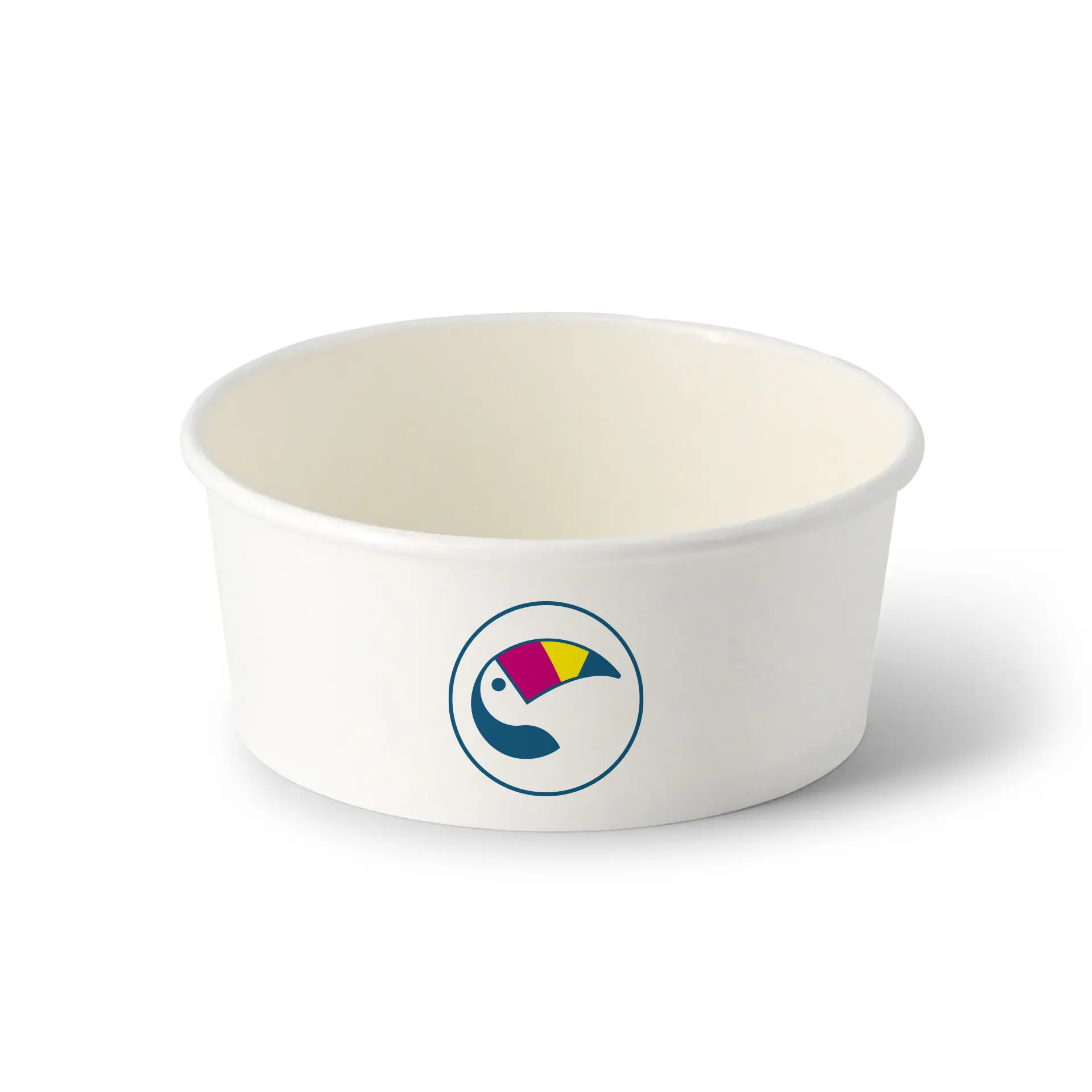 Custom salad bowls / Printed bowls, 650 ml, Ø 150 mm, white, PE-coated