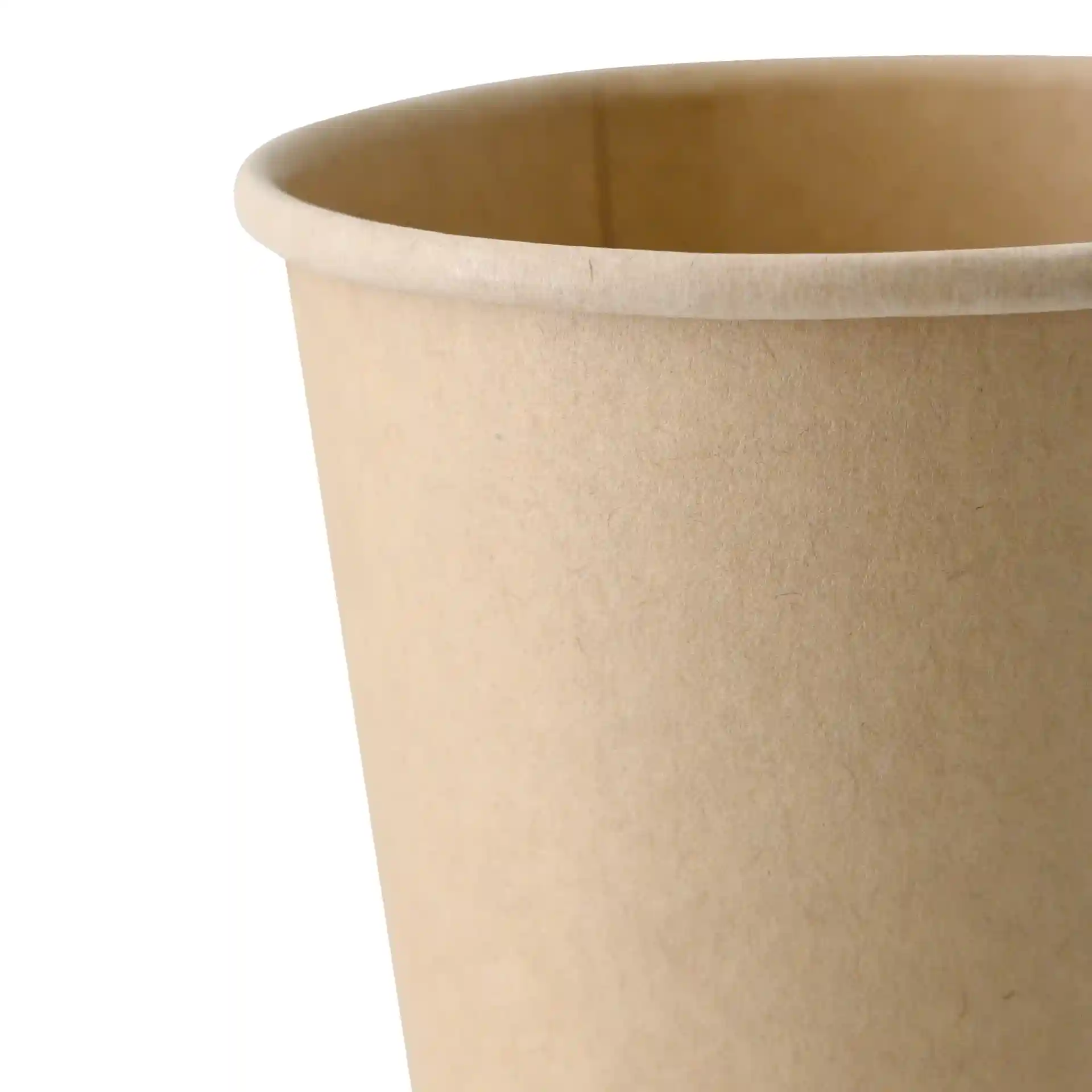 Brown paper cup with a single wall, 200 ml capacity, and a diameter of 80 mm, shown from an angled view.