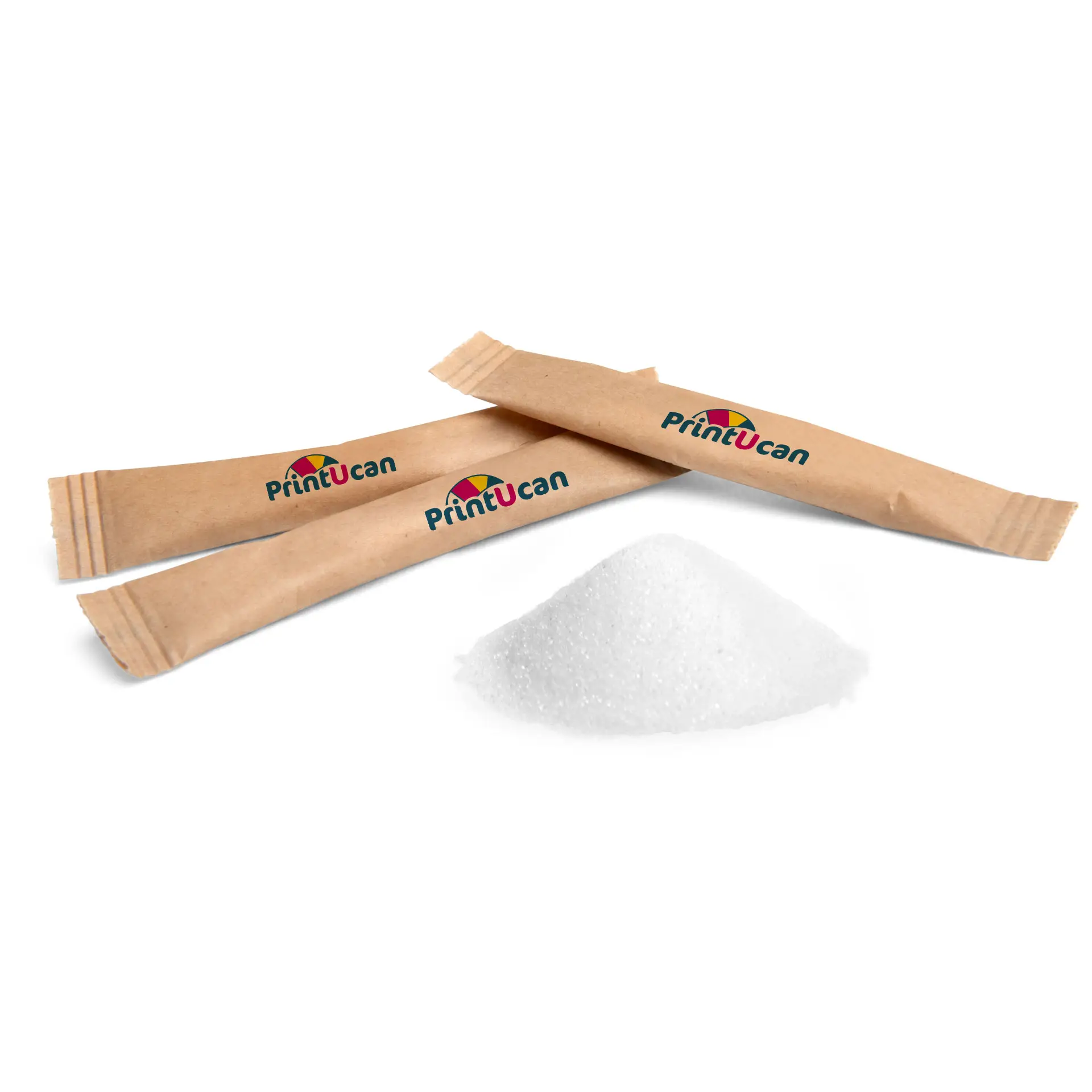 Sugar sticks with logo, white sugar