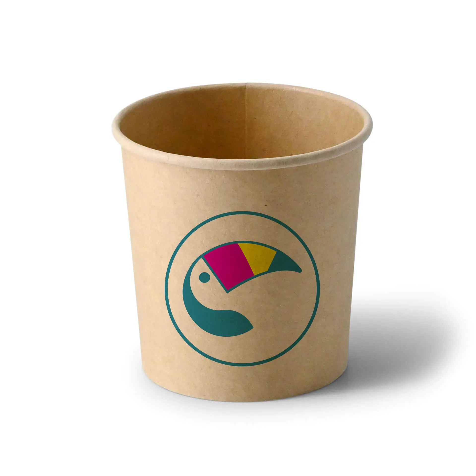 Soup cup to go printed, brown, 300 ml, Ø 90 mm, PE-coated